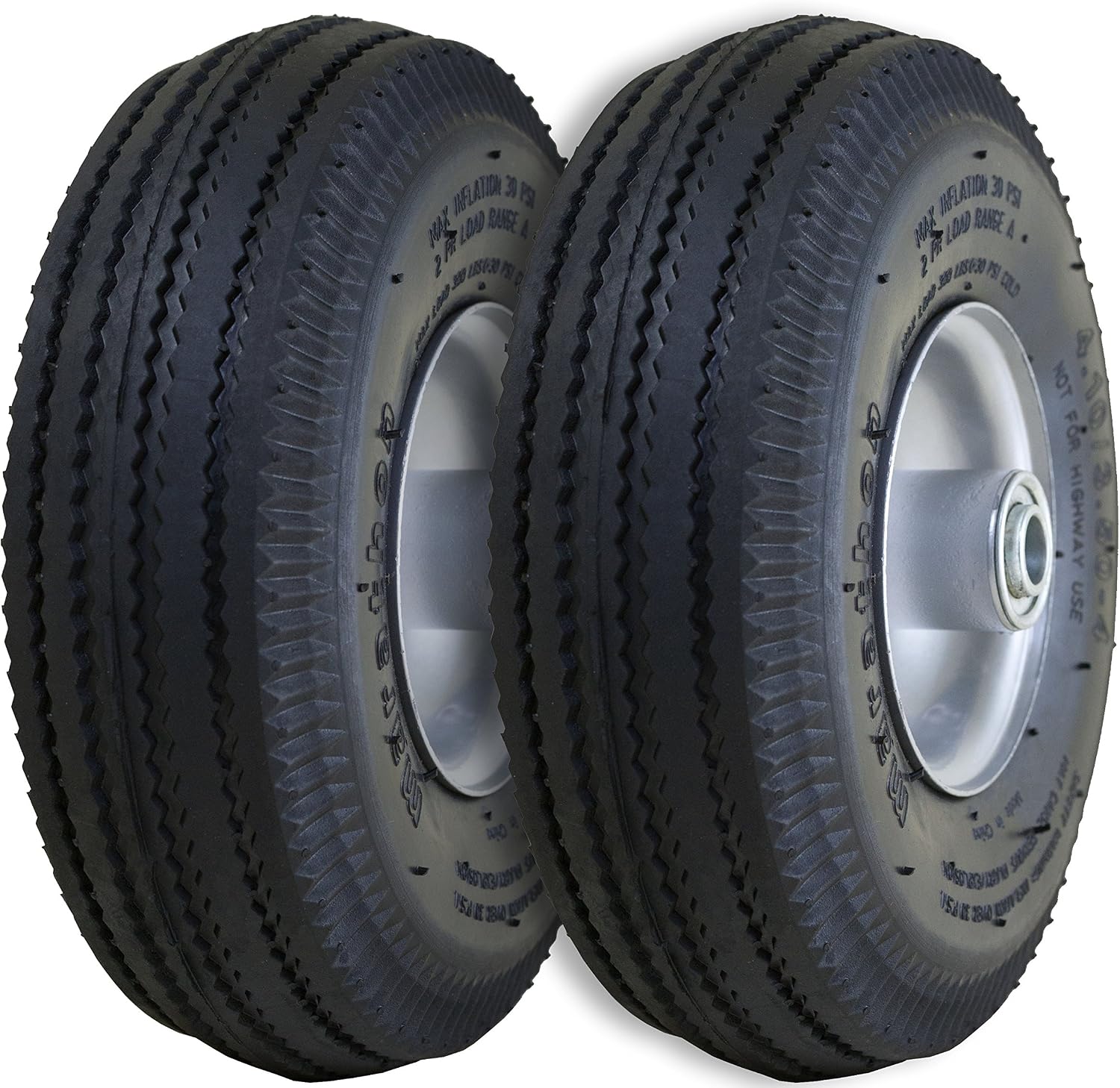 Marathon 02310 Pneumatic Air Filled Hand Truck and All-Purpose Tires on Wheels-4.10/3.50-4 Inch, 2.25" Offset Hub