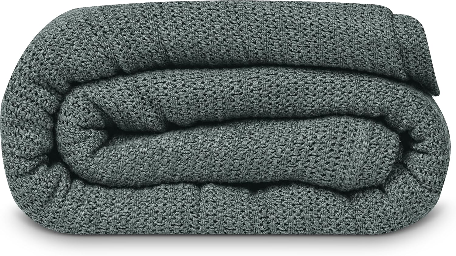 Linteum 100% Cotton Open-Cell Leno Weave Blanket — Breathable All Season — Queen 90x90 — Ice Grey