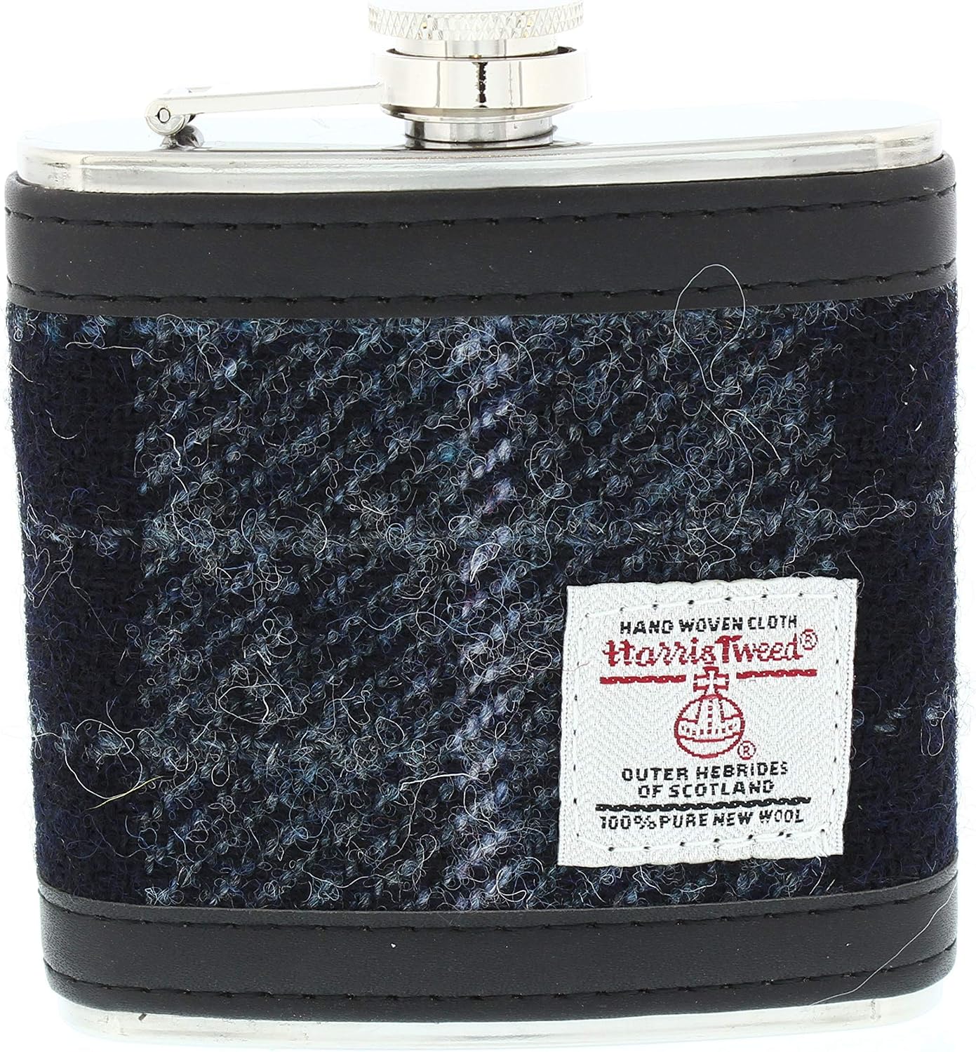 Glen Appin Harris Tweed Hip Flask Gift Boxed (Colour 95 Grey/Black)