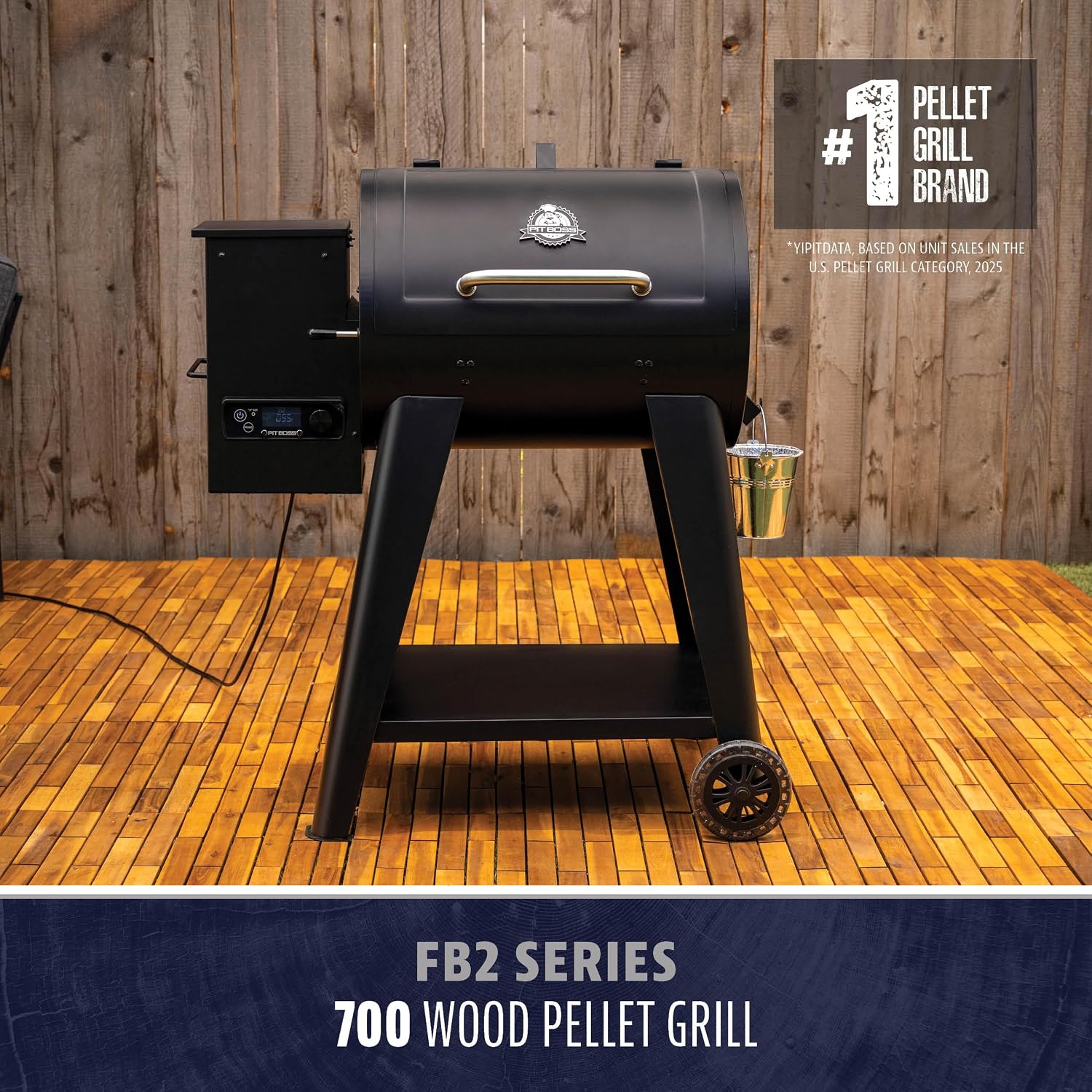 Pit Boss 500 FB2 Series Wood Pellet Grill & Smoker with Flame Broiler and LCD Digital Controller, 518-Sq. In. Cooking Space, 180°F to 500°F Temperature Range, Meat Probe, 5 lb. Pellet Hopper, Black