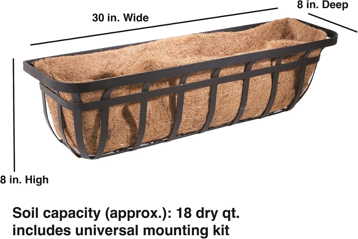 Panacea Products, Flat Iron Series Window/Deck Planter, Black