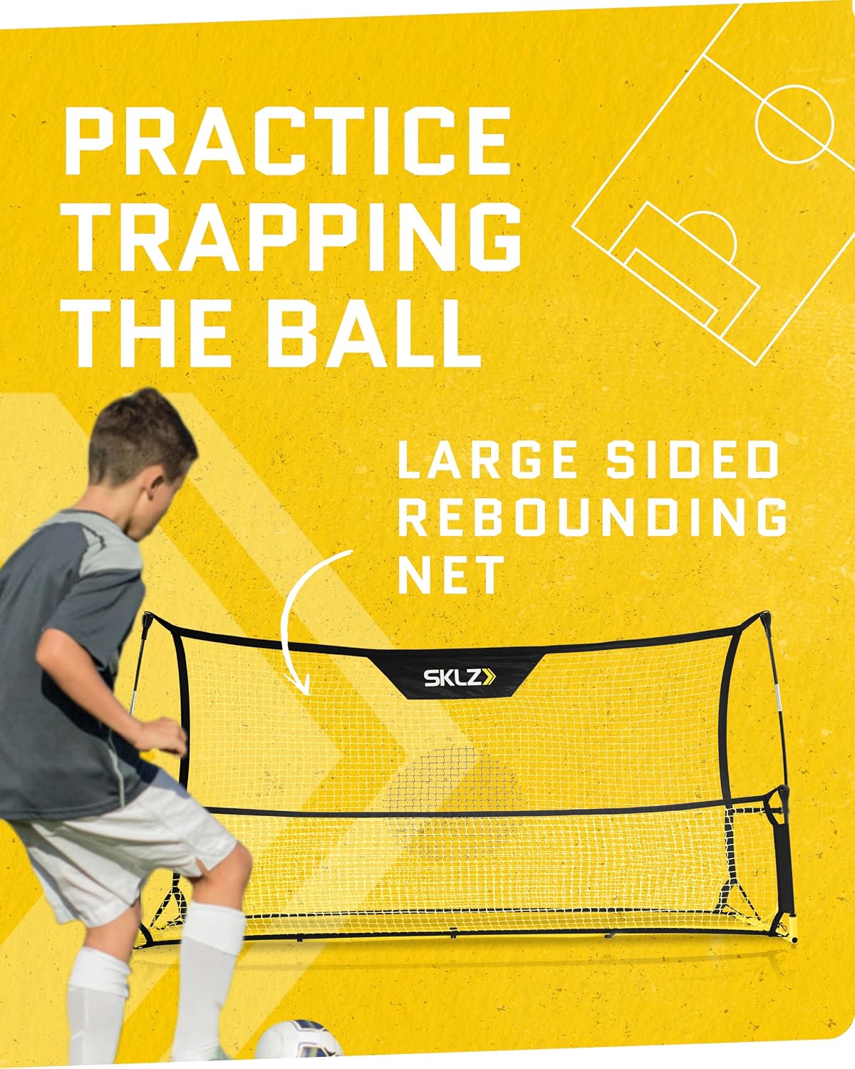SKLZ Quickster Soccer Trainer - Dual-Sided Rebounder for Solo Passing, Receiving