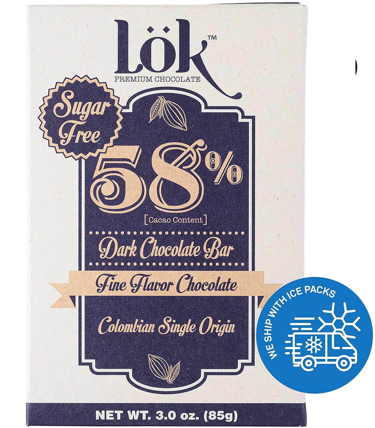 Lök Foods Dark Chocolate Bar 100% Cacao | Fair Trade, Kosher, Gluten Free, Vegan, Bean-to-Bar, Sugar-Free, No Sugar Alcohol, No Artificial Sweetener
