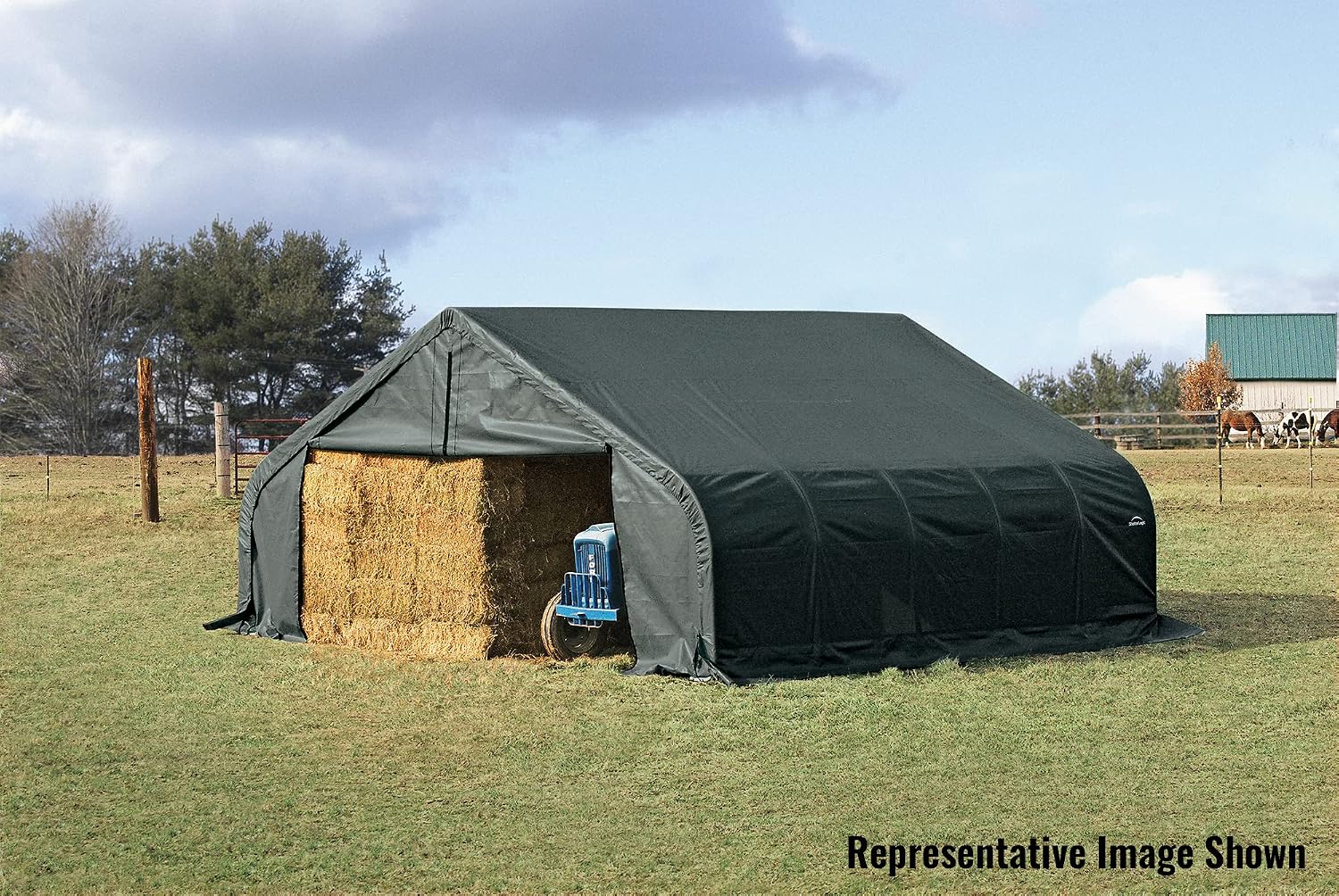 ShelterLogic 82143 Grey 22'x24'x12' Peak Style Shelter