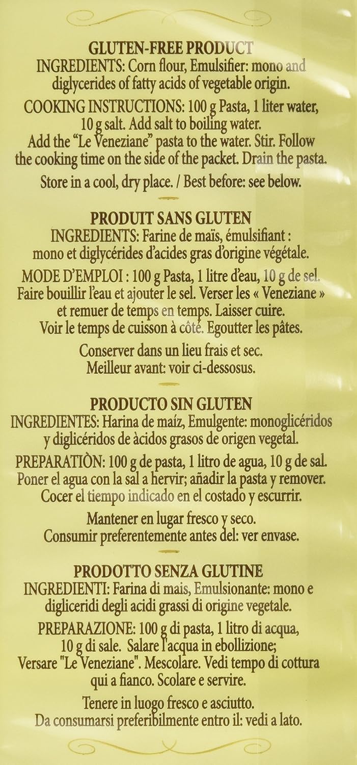 Le Veneziane - Italian Farfalle Pasta [Gluten-Free], (4)- 8.8 oz. Pkgs