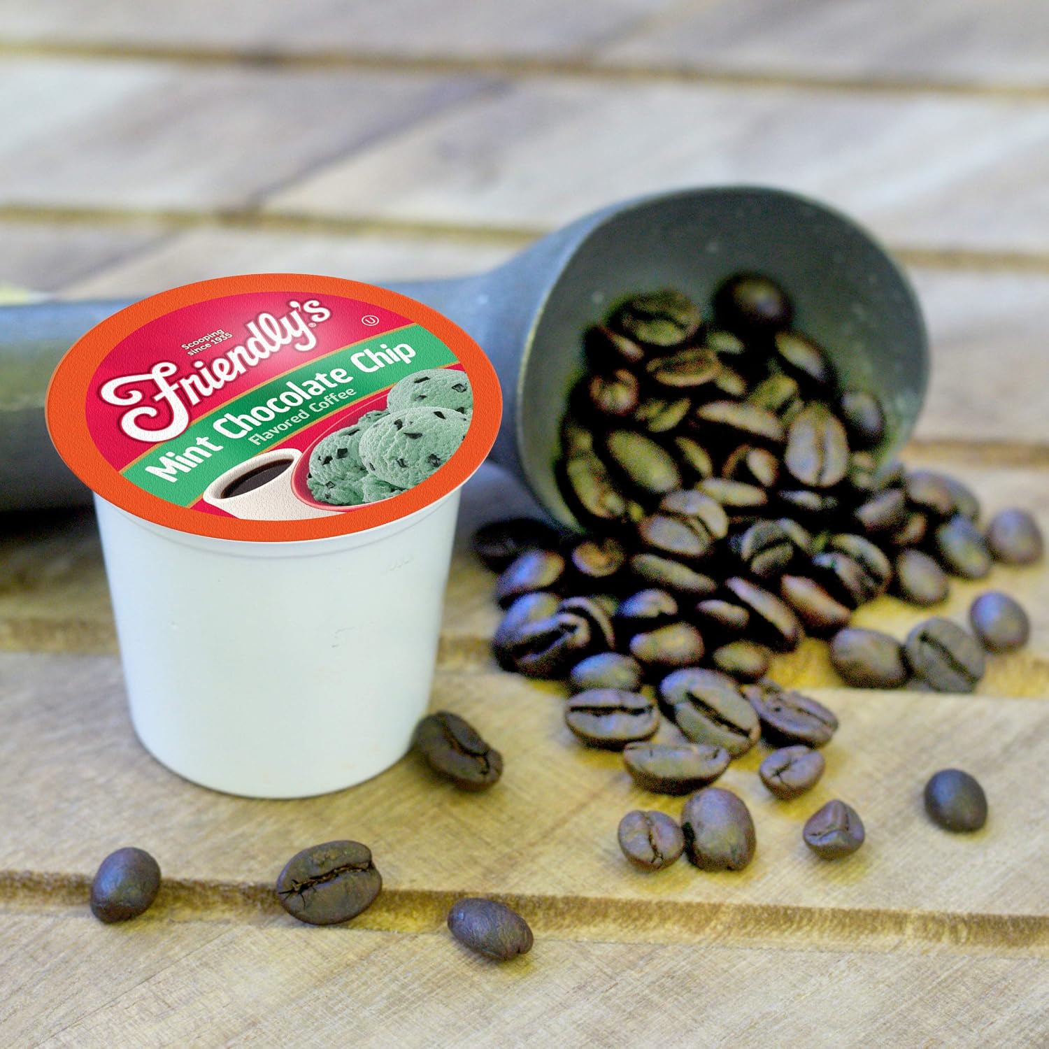 Friendly's Chocolate Mint Ice Cream Flavored Coffee Pods for Keurig K Cup Brewers, Mint Chocolate Chip, 40 Count (Pack of 1)