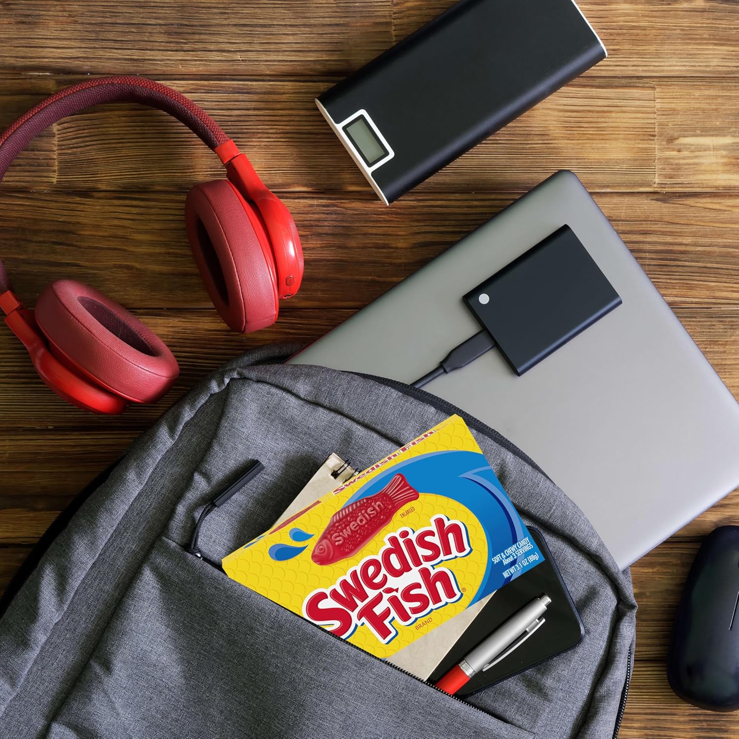 SOUR PATCH KIDS & SWEDISH FISH Soft & Chewy Gummy Candy Variety Pack, 15 ct