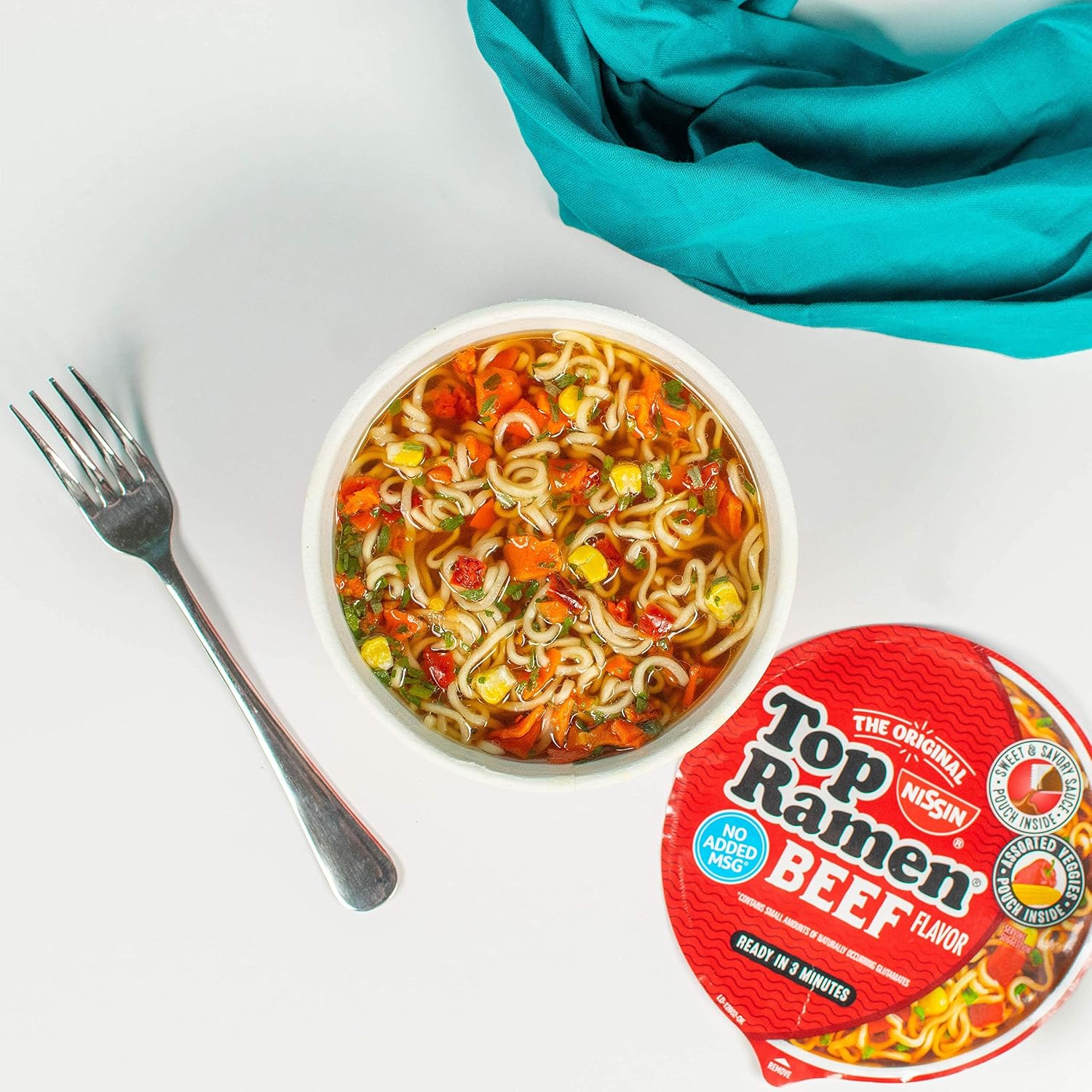 Nissin Top Ramen Noodle Soup, Chicken, 3 Ounce (Pack of 24) | Quick, convenient meal ready in minutes with just hot water.