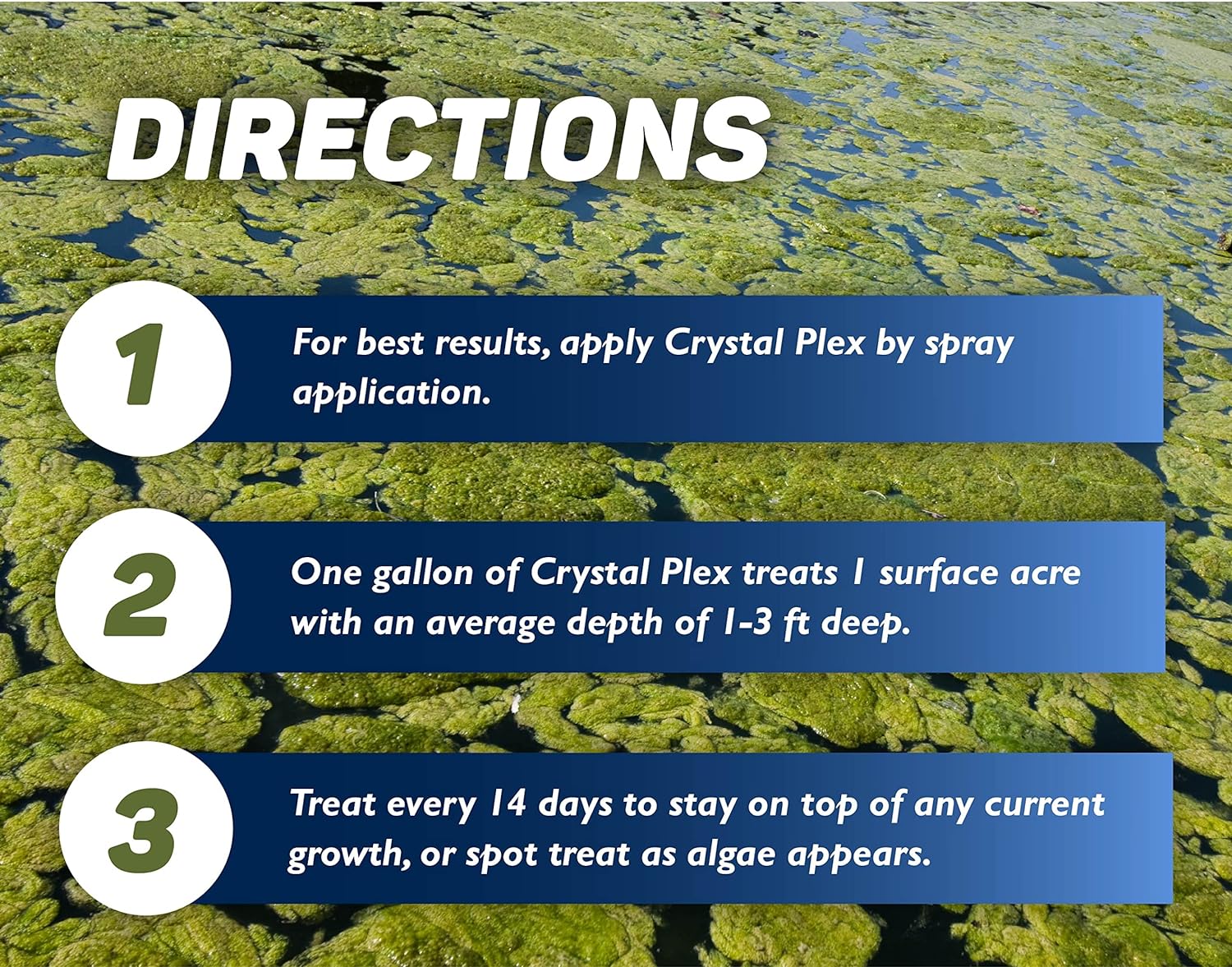 Crystal Plex - Lake and Pond Algaecide Treatment - Liquid Copper Algaecide Kills and Prevents Various Types of Algae (Planktonic, Filamentous