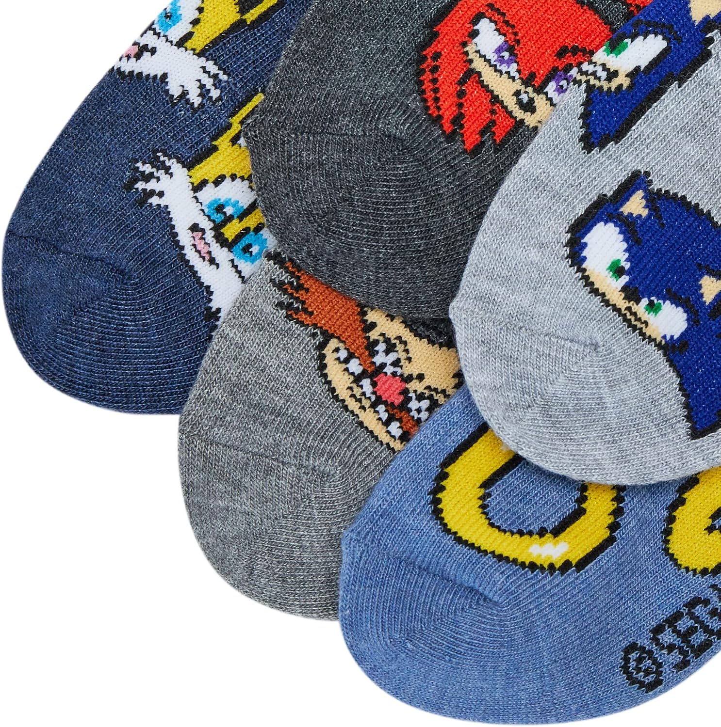 Sonic The Hedgehog boys 5 Pack No Show Socks