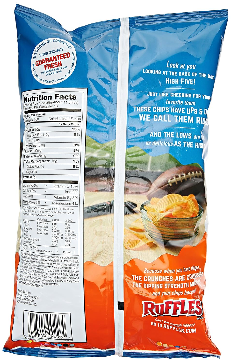 Ruffles Cheddar & Sour Cream Flavored Potato Chips, Party Size! (13 Ounce)