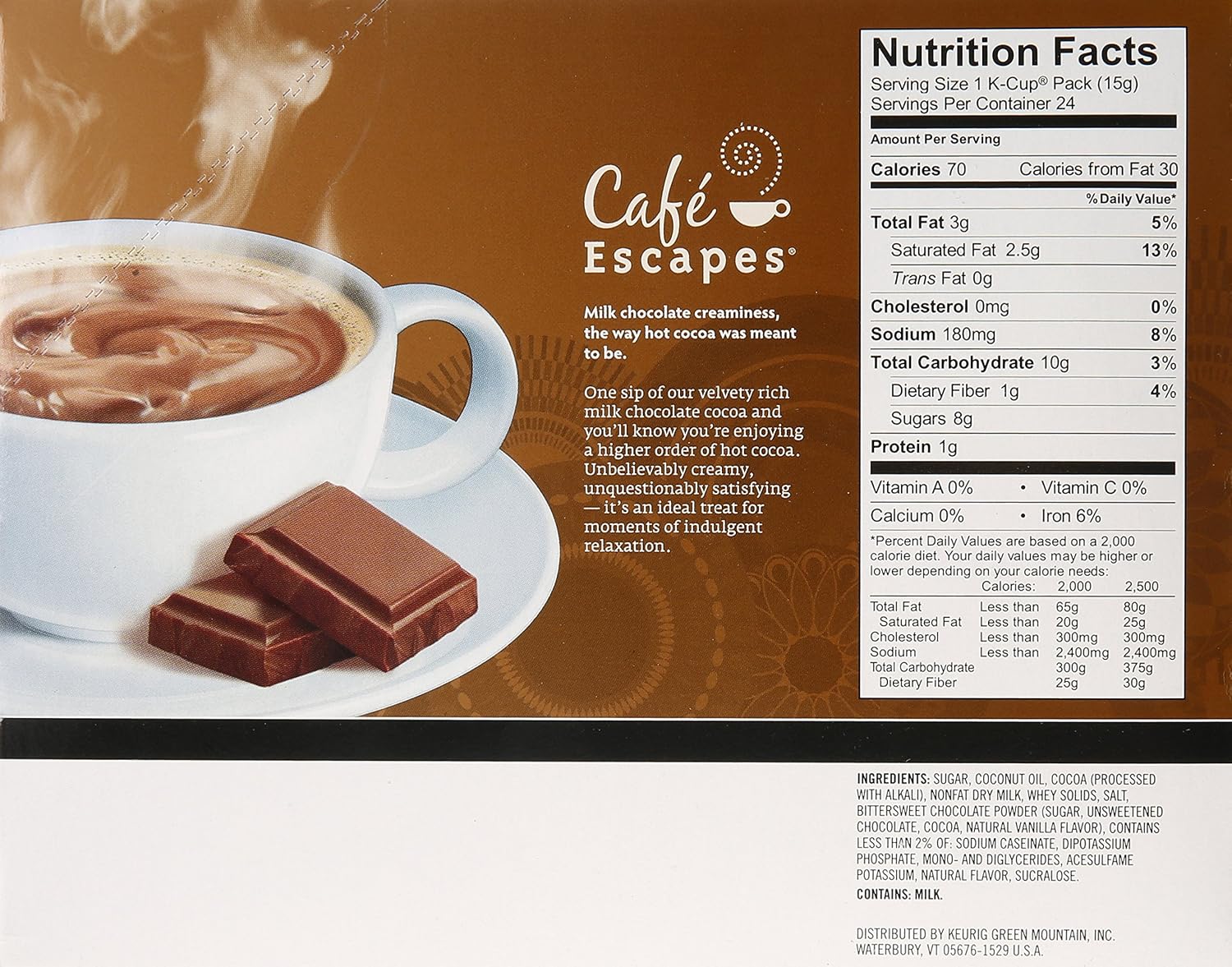 Café Escapes Hot Cocoa, Milk Chocolate, 24 Count