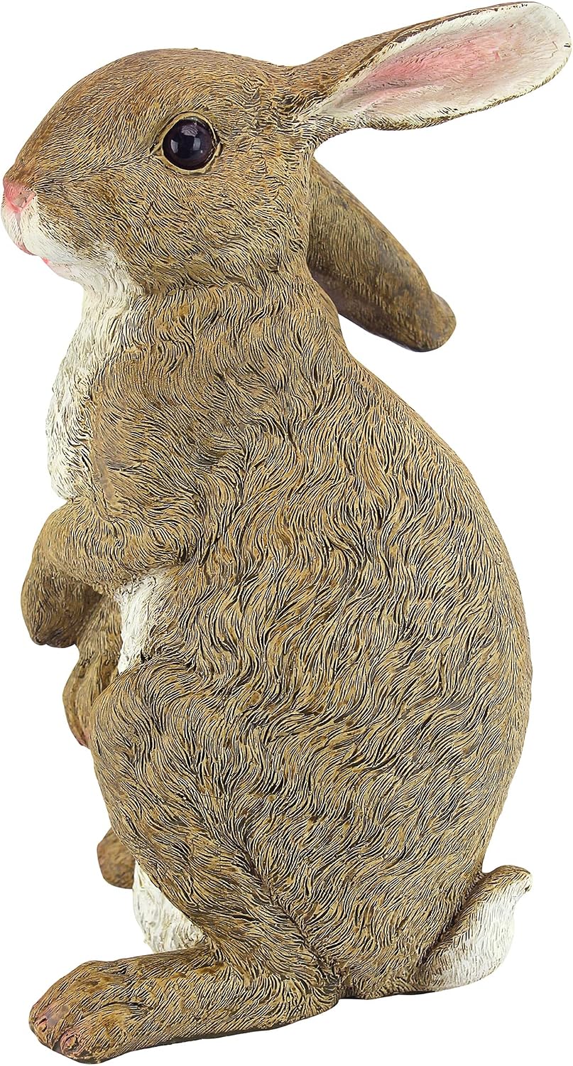 Design Toscano QM200681 Hopper the Bunny Standing Rabbit Indoor/Outdoor Garden Statue, 6 Inches Wide, 11 Inches Tall, Handcast Polyresin, Full Color Finish