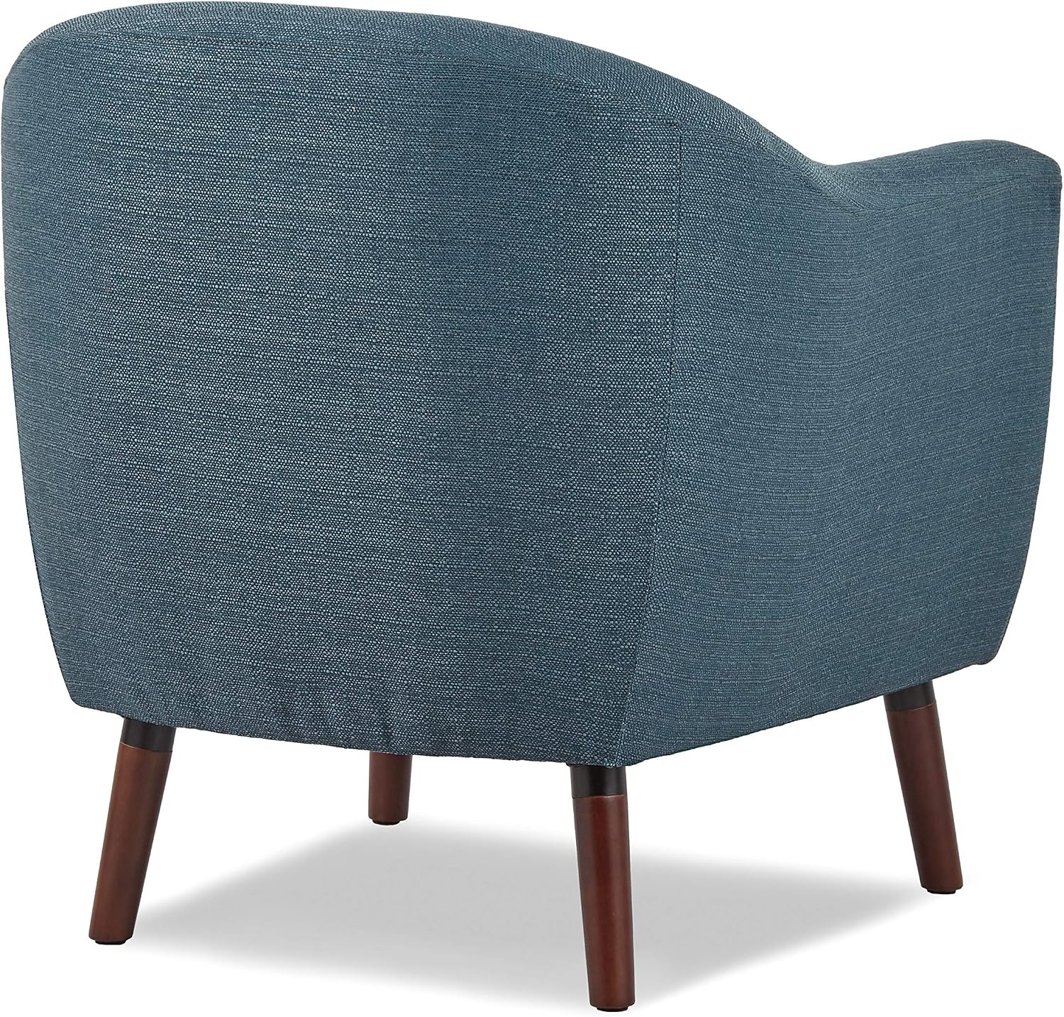 Homelegance Lucille Modern Accent Chair, Upholstered Reading Chair with Button-Tufted Back, Sloped Arms, Removable Seat Cushion Cover and Espresso Wood Legs, for Living Room, Bedroom or Office, Blue