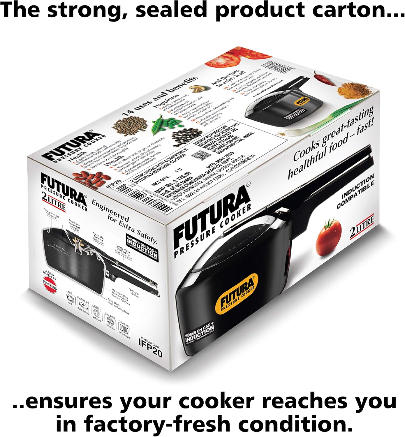 FUTURA PRESSURE COOKER, 2 Liter, GRAY
