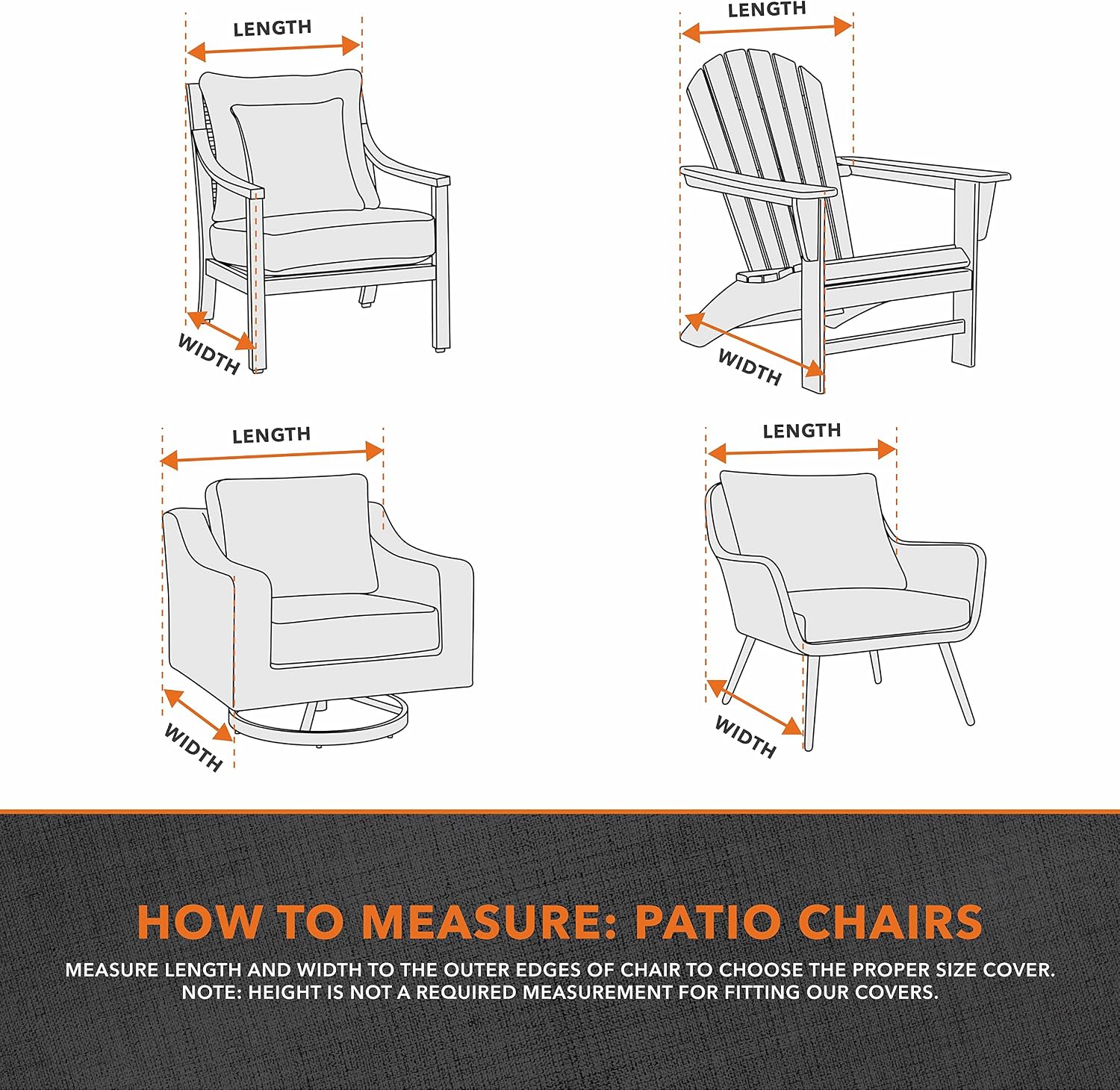 Modern Leisure Garrison Swivel Lounge Patio Chair Cover - Weather-Resistant Fabric - Outdoor Furniture Protection Perfect for Patio, Deck
