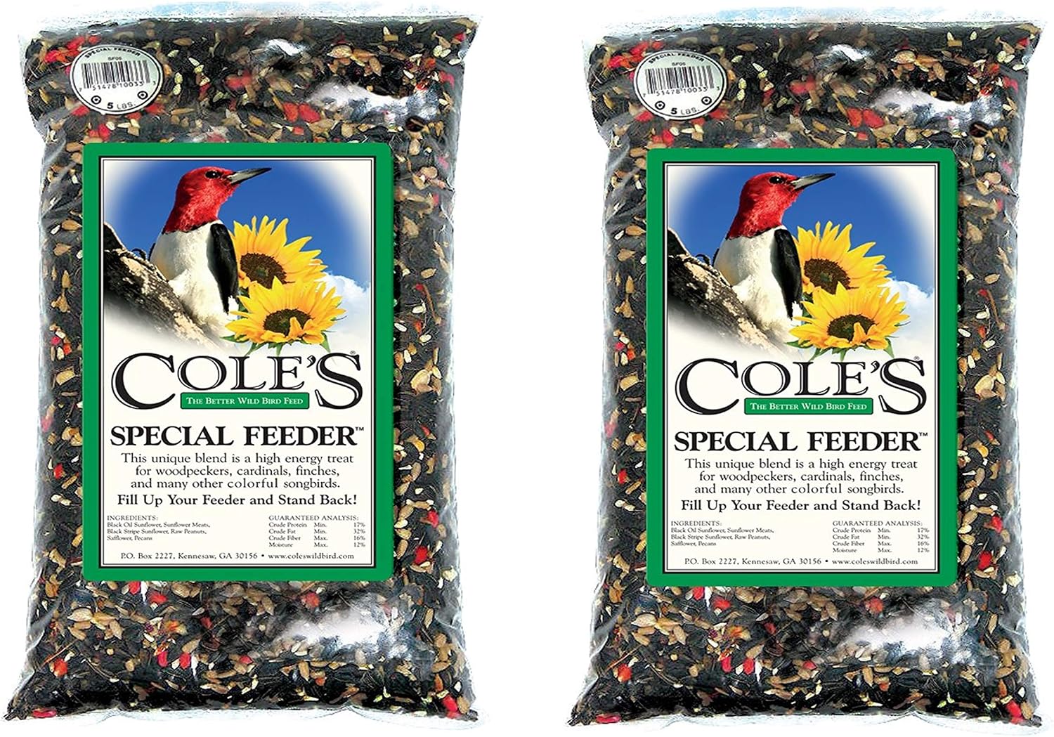 Coles Wild Bird Products Special Feeder Bird Food 20 lb (Pack of 2)