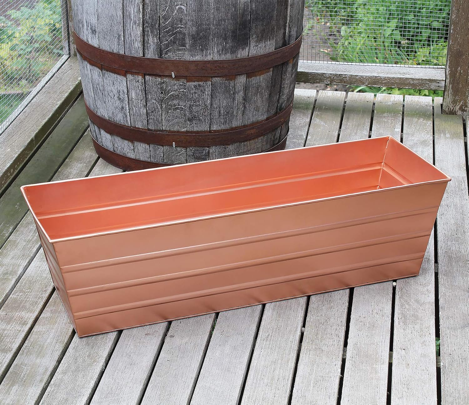 Achla Designs Galvanized Window Flower Box Planter-Green-Medium (24" L x 9.5" W x 7.5" H)