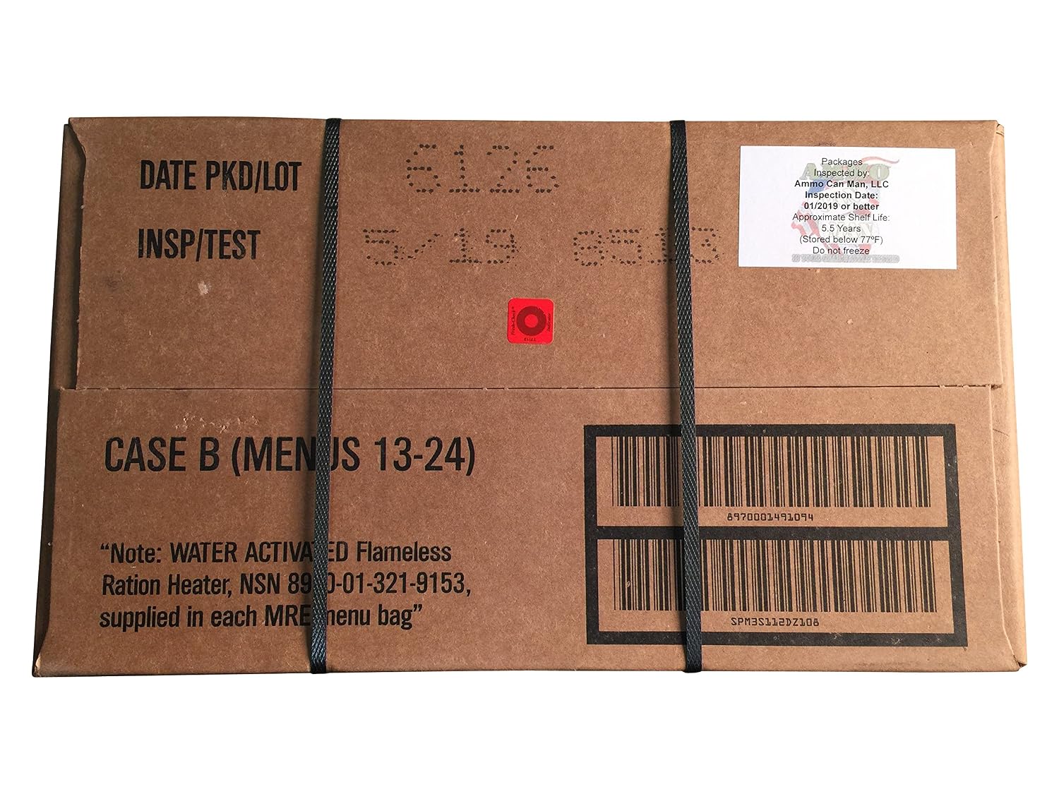 Ultimate MRE Case B - 2019 Inspection Date ACM | Genuine Military Surplus MRE Case B, Ultimate Inspection, 2019 Inspection Date, Ready-to-Eat Meals