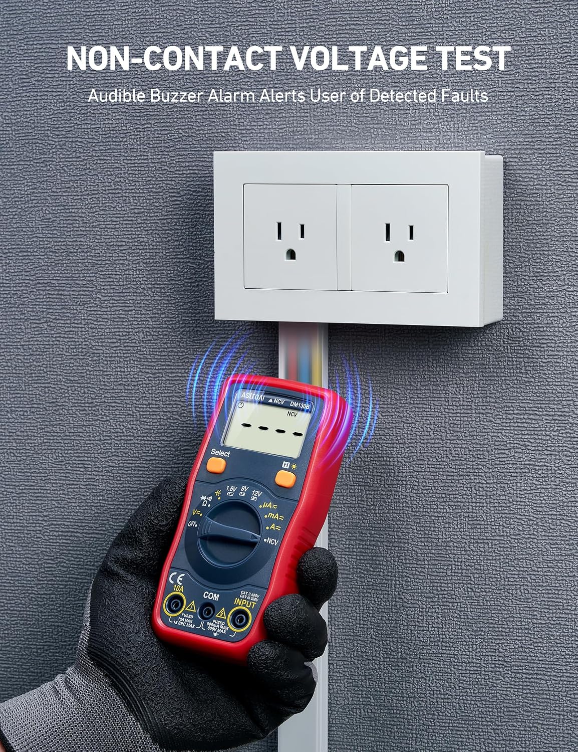 AstroAI DM130B Multimeter, 4000 Counts, Auto-Ranging, Capacitance Testing