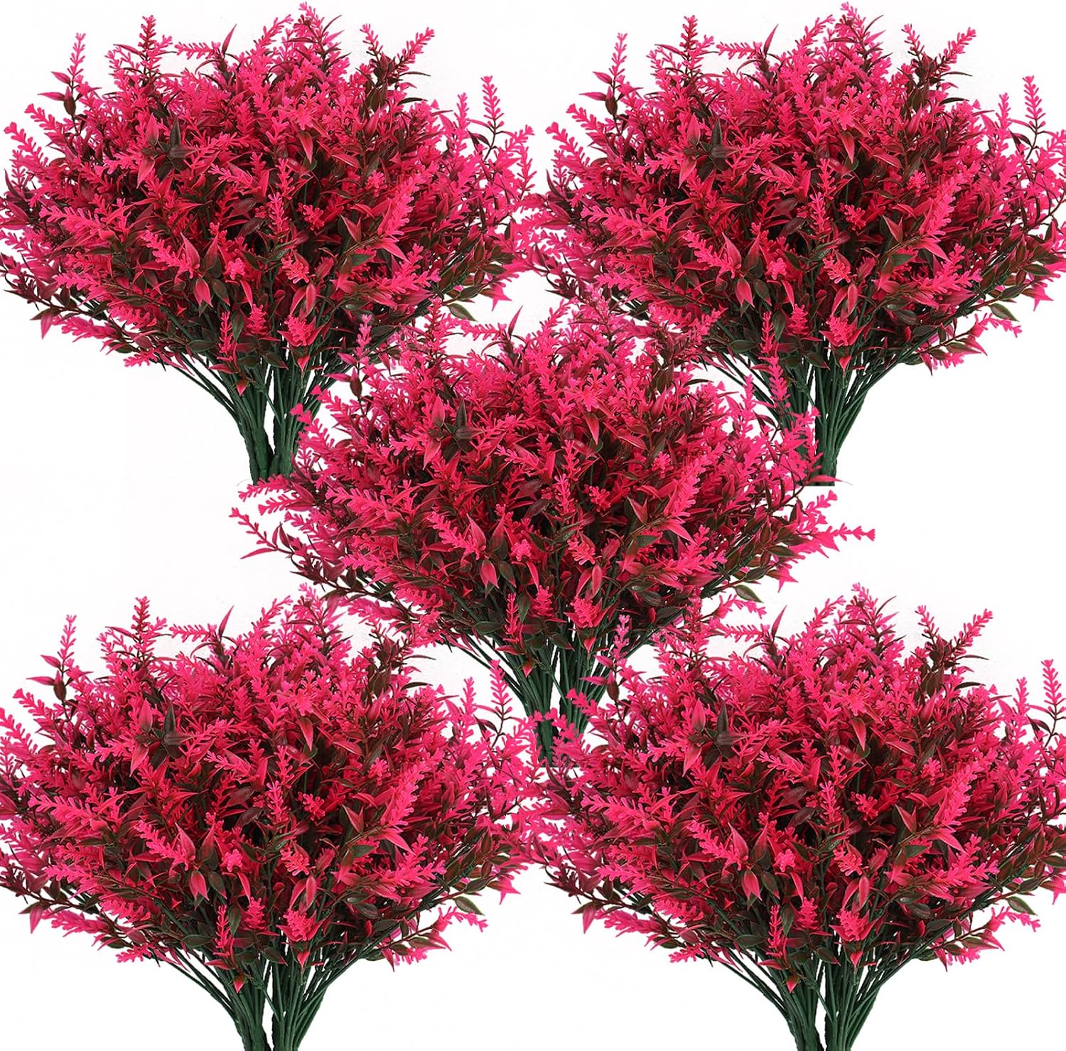 RECUTMS Artificial Greenery Lavender Fake Shrubs Flowers 8 Pcs UV Resistant