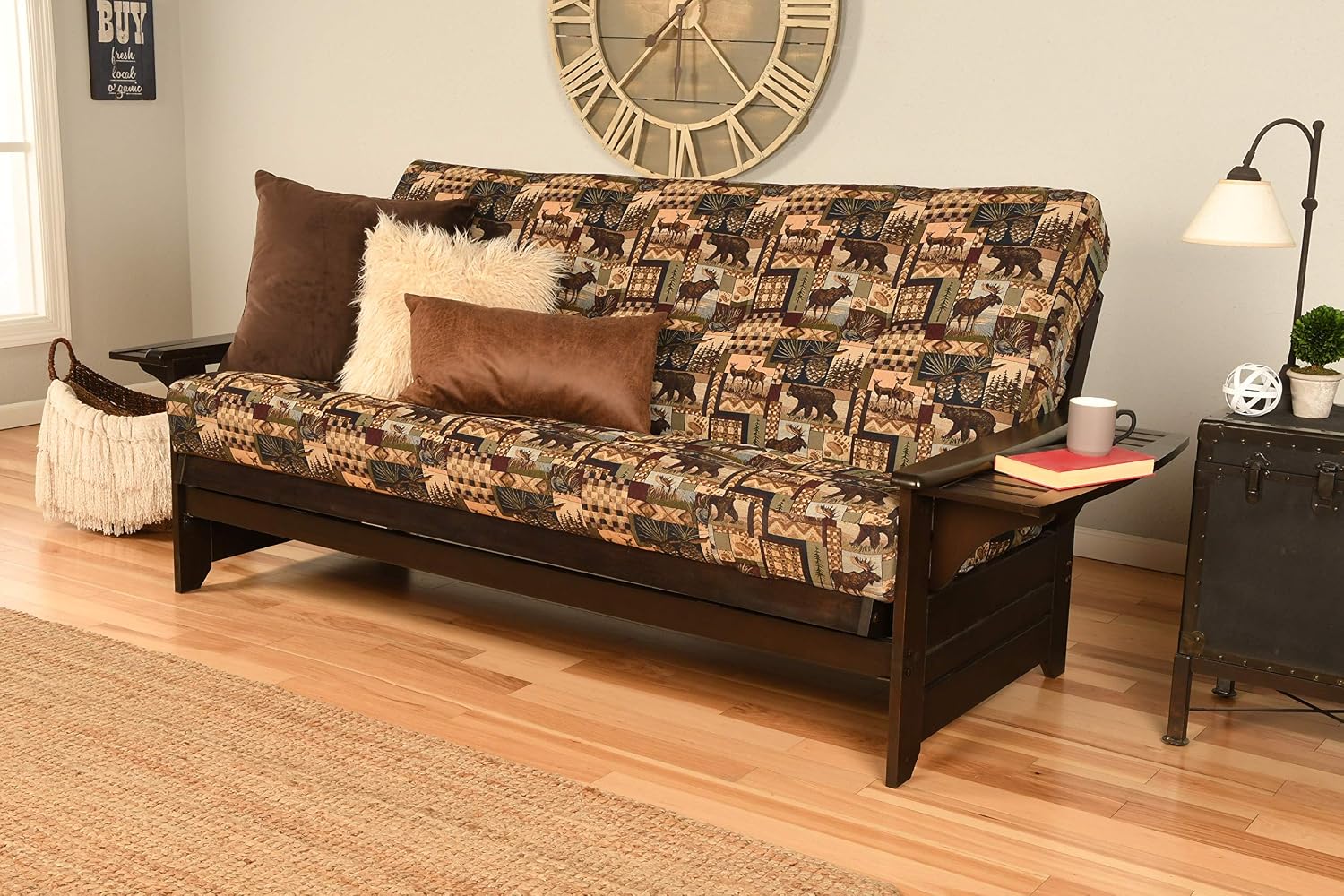 Kodiak Furniture Phoenix Futon in Black Finish, Full, Fairbanks Evergreen