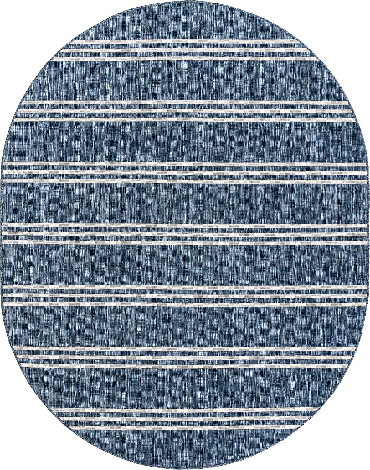 Unique Loom Outdoor Collection Area Rug - Anguilla (9' x 12' Rectangle, Blue/ Ivory)