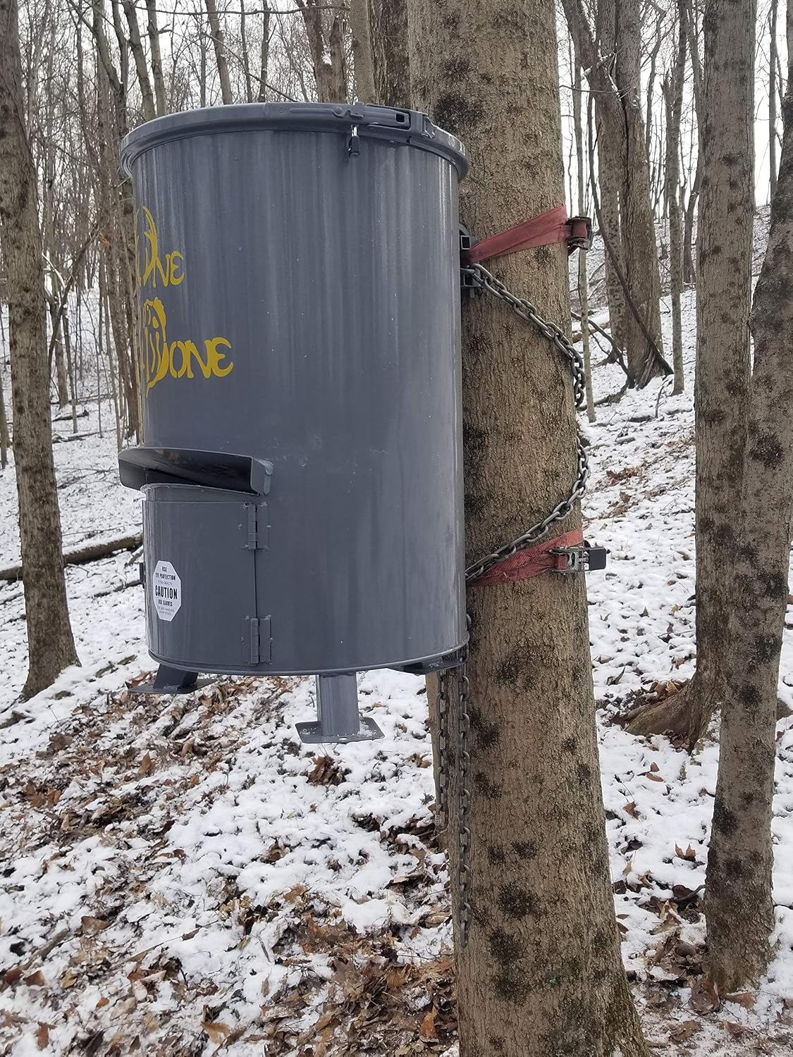 One and Done PRO Game Feeder - Built to Last - Loads 122lbs or 250 lbs (55 Gallon Bear Proof Classic Game Feeder) No Assemble Required