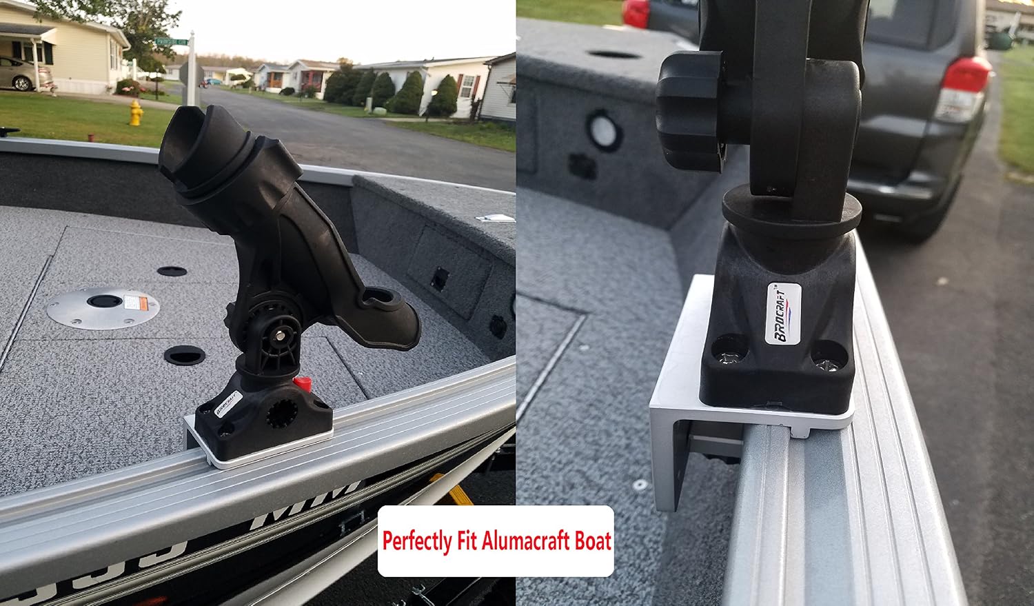 Brocraft Power Lock Rod Holder for Alumacraft Boats/AlumaTrac mounting System Fish Rod Holder