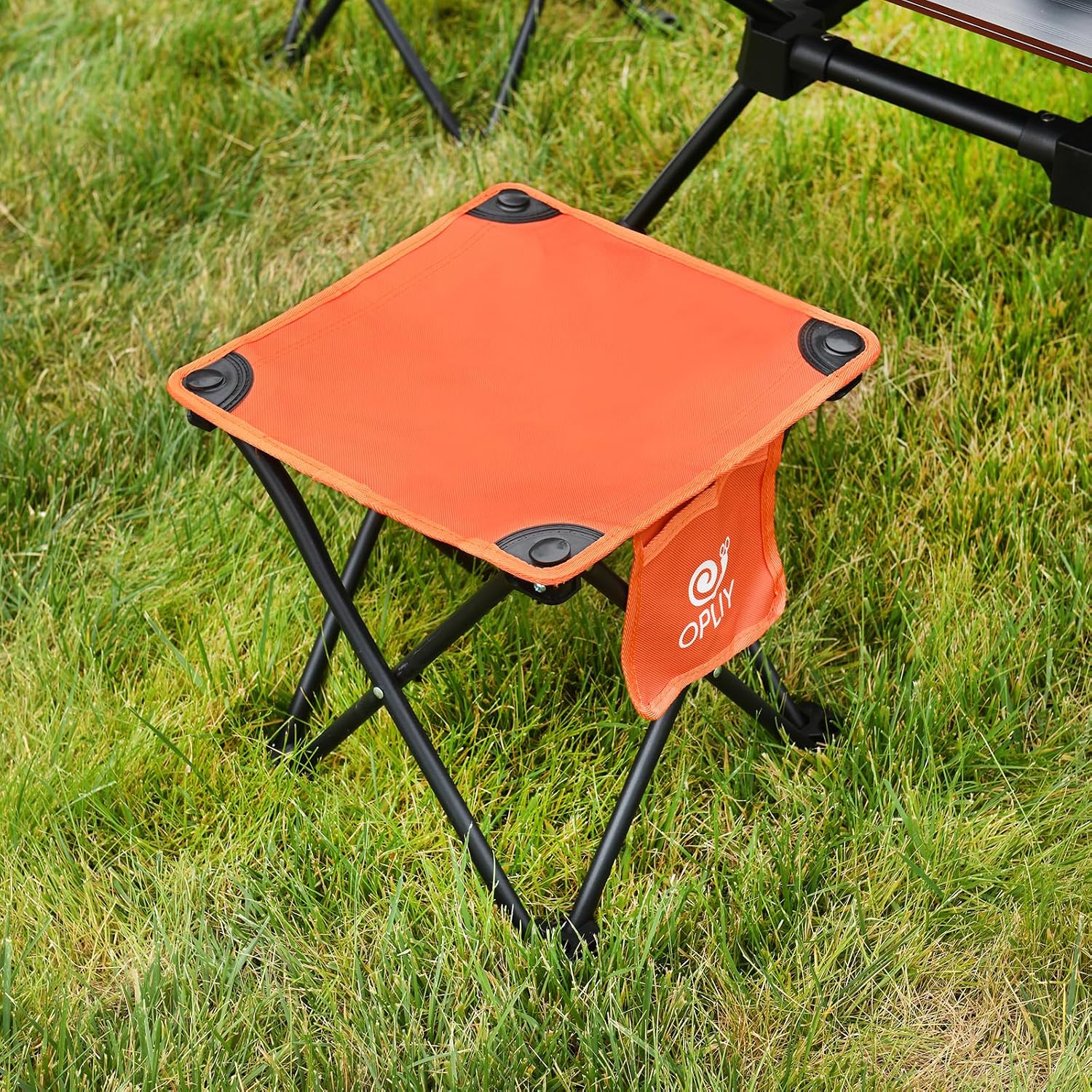 Opliy Camping Stool, Folding Small Chair Portable Camp Stool for Camping Fishing Hiking Gardening and Beach, Camping Seat with Carry Bag (Blue-Leaf)