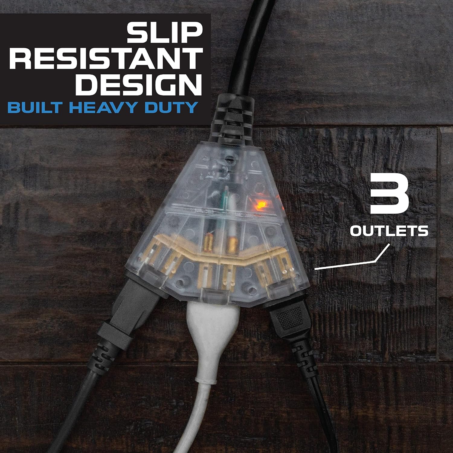 Iron Forge Cable 12 Gauge Extension Cord Multi Outlet, 10 Ft - Black SJTW
