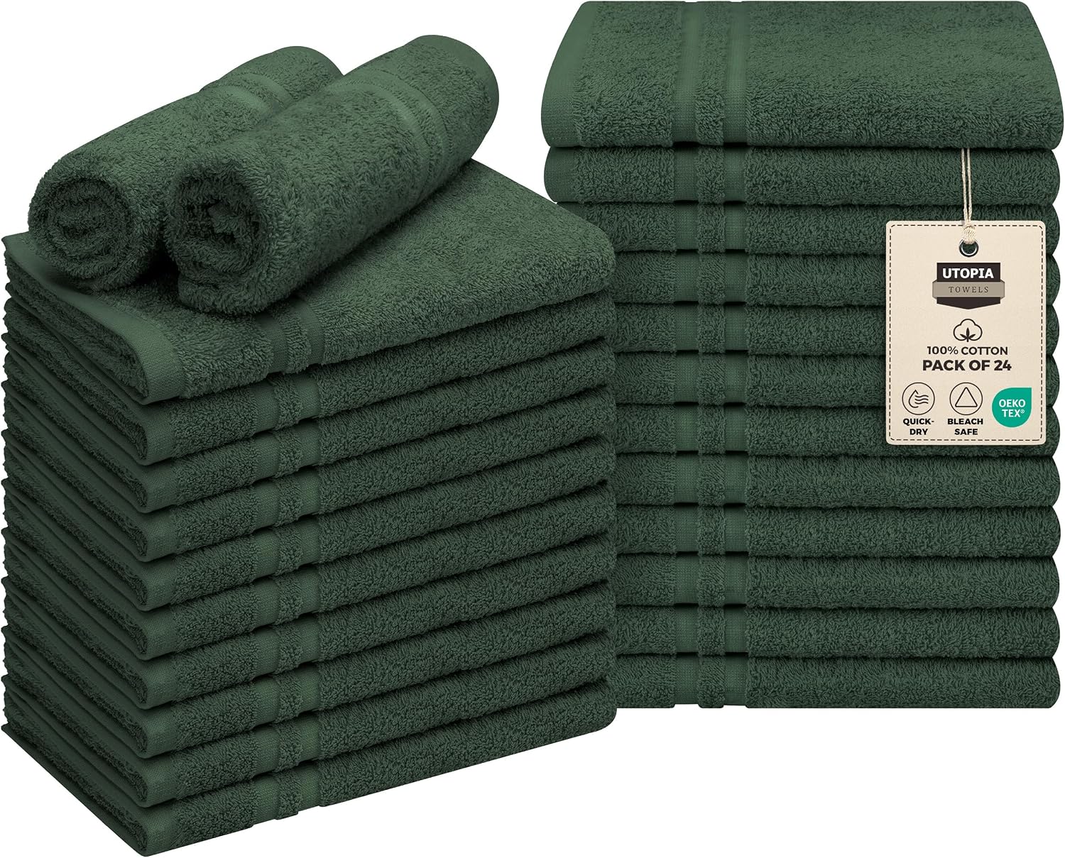 Utopia Towels Bleach Proof Salon Towels, Pack of 24, 16x27 in, Black | Bleach Safe 100% Cotton Salon Towels - Super Absorbent, Durable Ideal for Salon