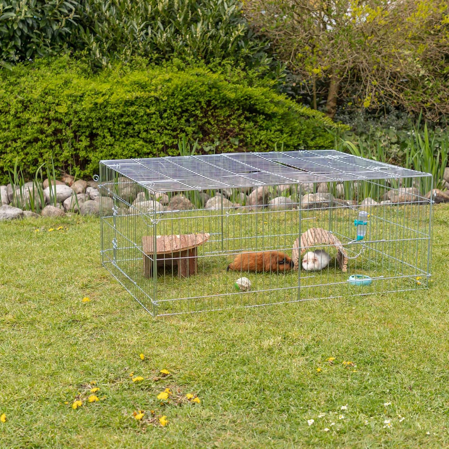 Trixie Rabbit Cage - 34 cu. ft., Outdoor Pen Extends Rabbit Hutch and Chicken Coops, Ideal for Small Animals, Bunny, Guinea Pigs, Chickens