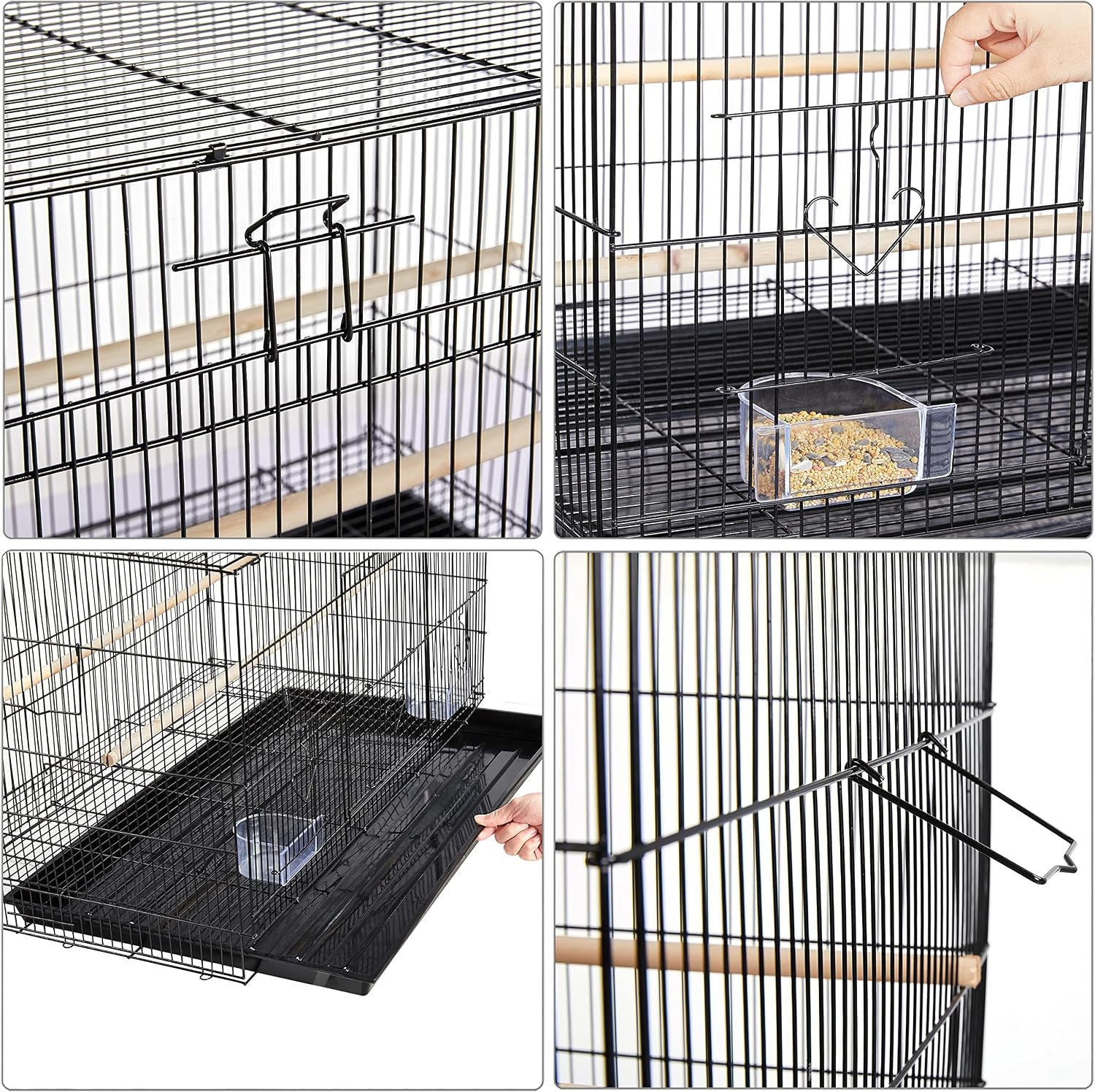 Yaheetech Pack of 2 Stackable Rectangle Breeding Flight Parakeet Bird Cage for Finches Budgies Cockatiels Conures Lovebirds Canaries Parrots