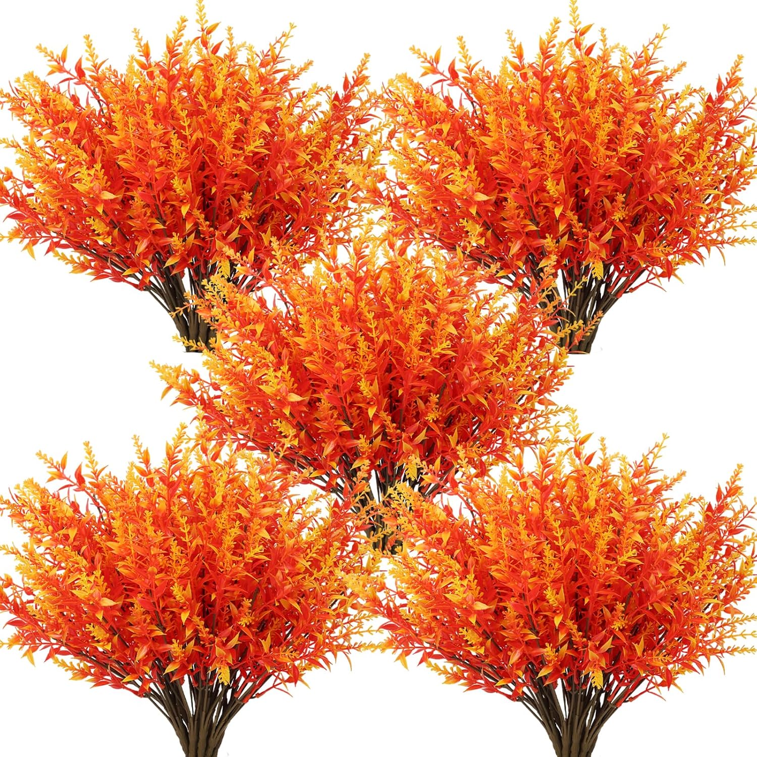RECUTMS Artificial Greenery Lavender Fake Shrubs Flowers 8 Pcs UV Resistant