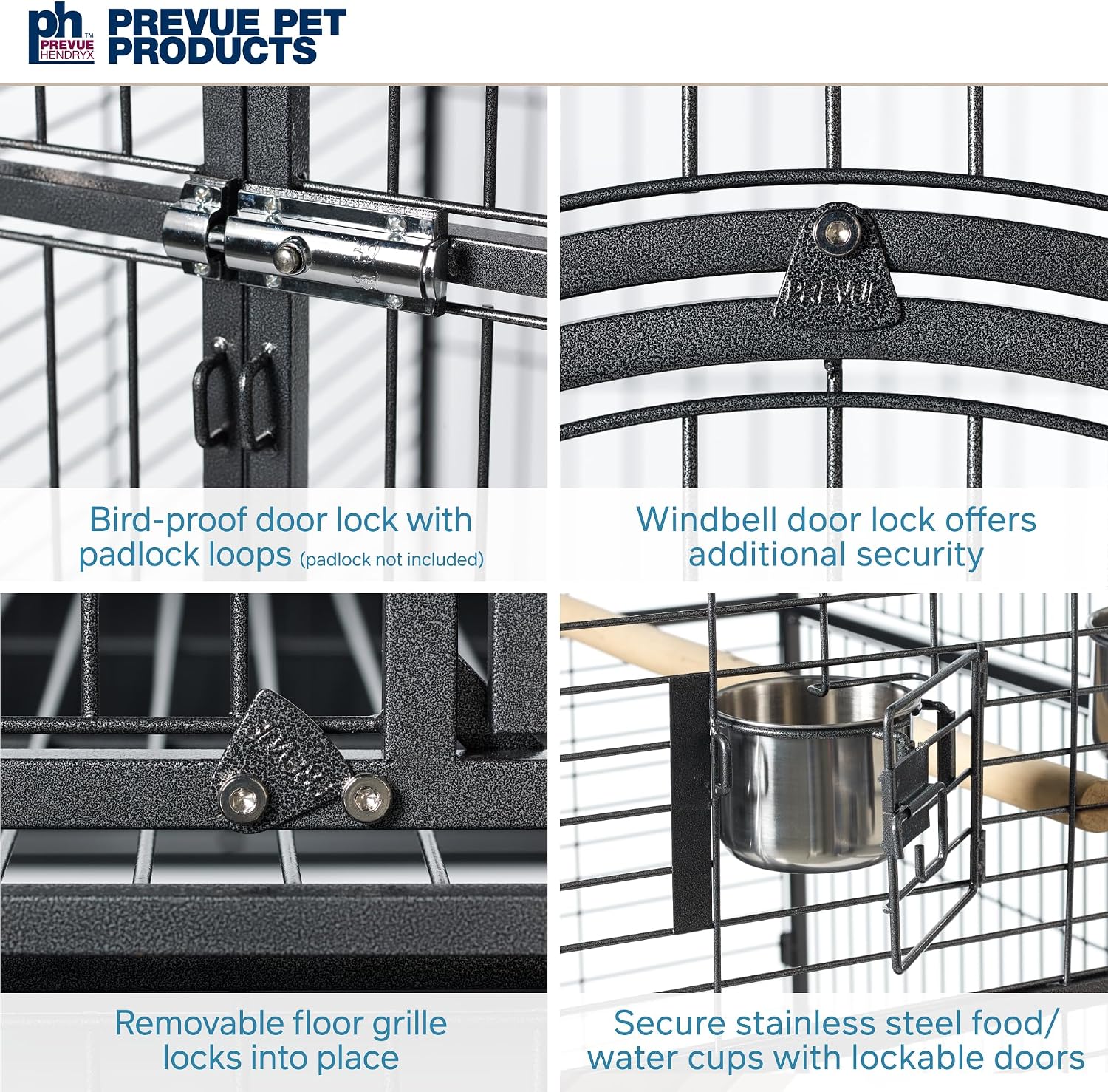 Prevue Pet Products Empire Bird Cage, X-Large, Black Hammertone,46" L x 36" W x 78 1/4" H