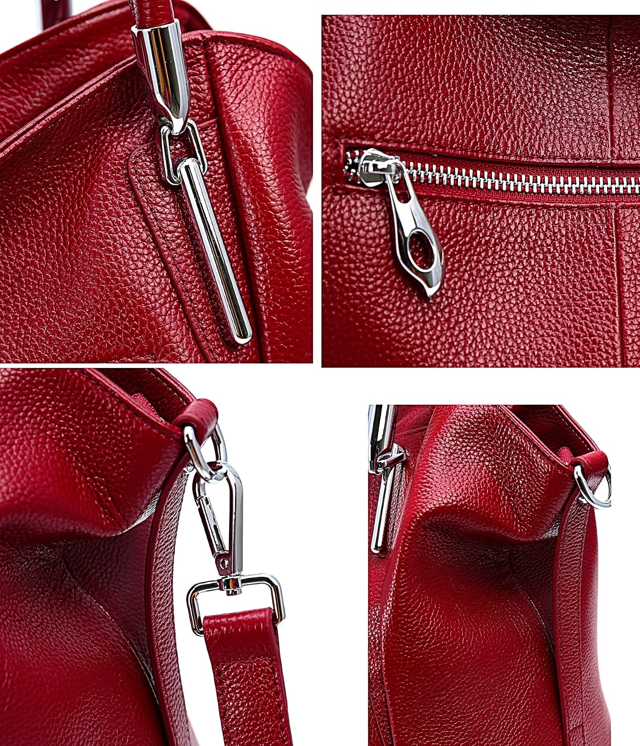 HESHE Leather Shoulder Purses for Women Tote Handbags Satchel Hobo Handbag | Designer Genuine Leather Travel Top Handle Work Bag Ladies Crossbody Purses Adjustable Straps Large Capacity Zippered Closure