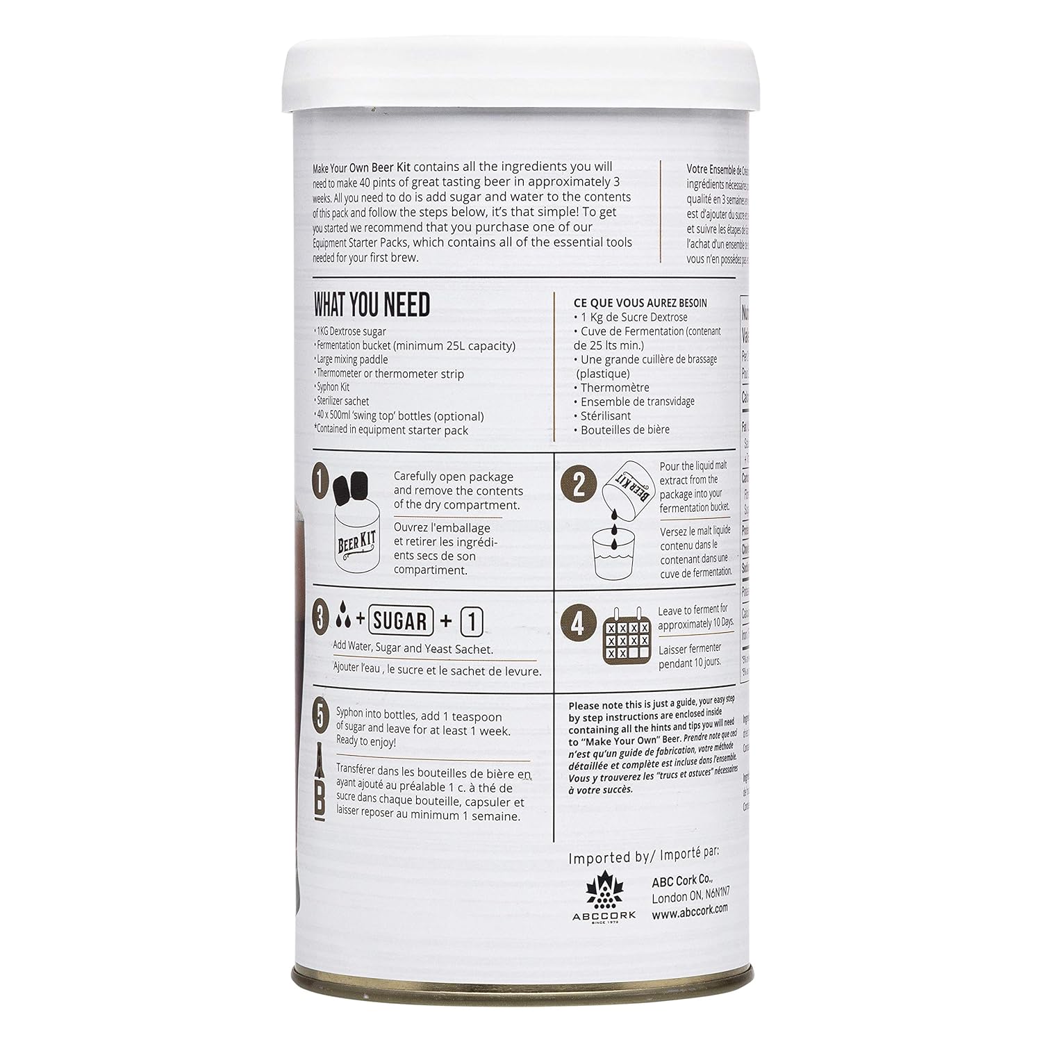 ABC Crafted Series Beer Making Kit | Brown Ale | Yields 40 Pints | Can