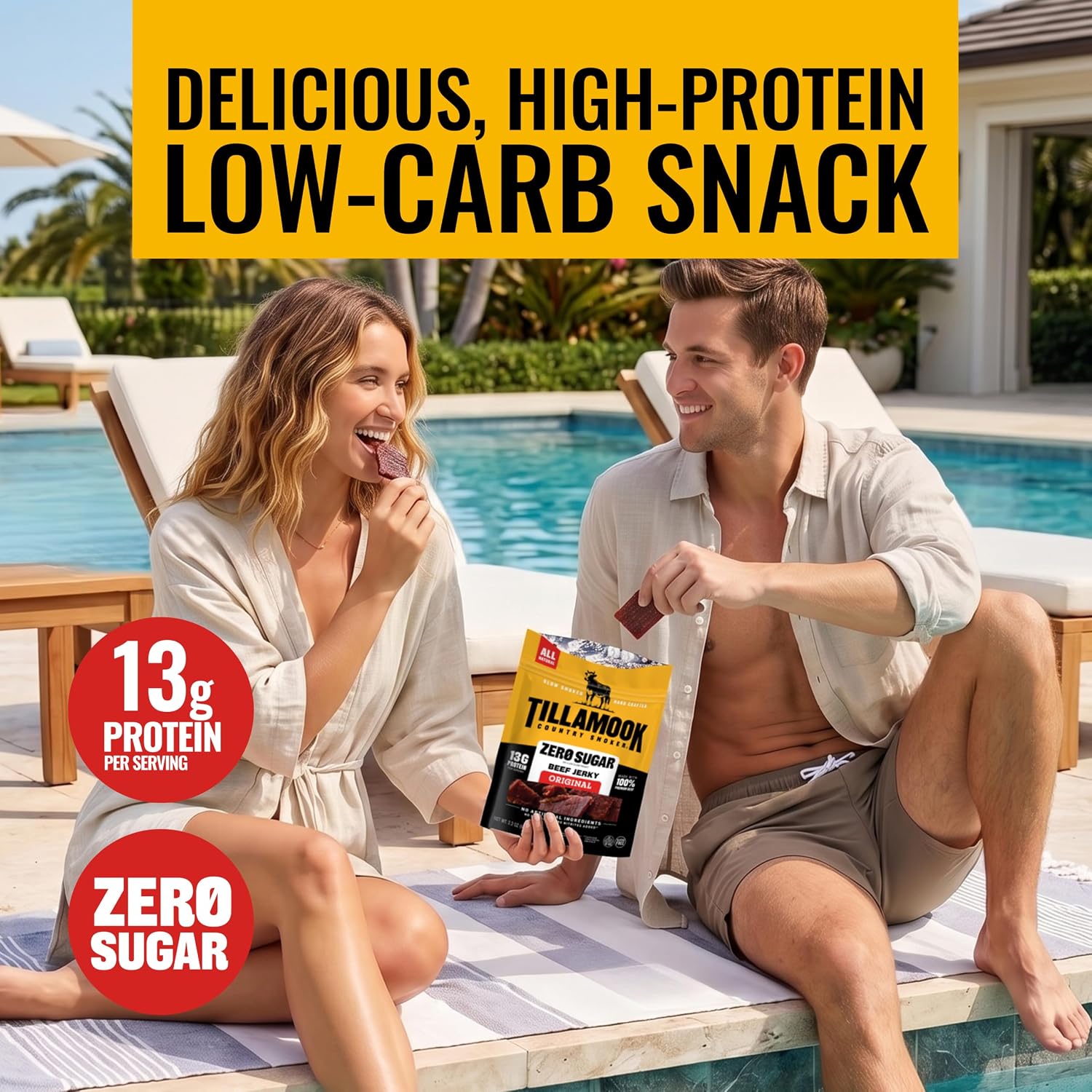 Tillamook Country Smoker Zero Sugar Keto Friendly Beef Jerky, Original, 2.2 Ounce