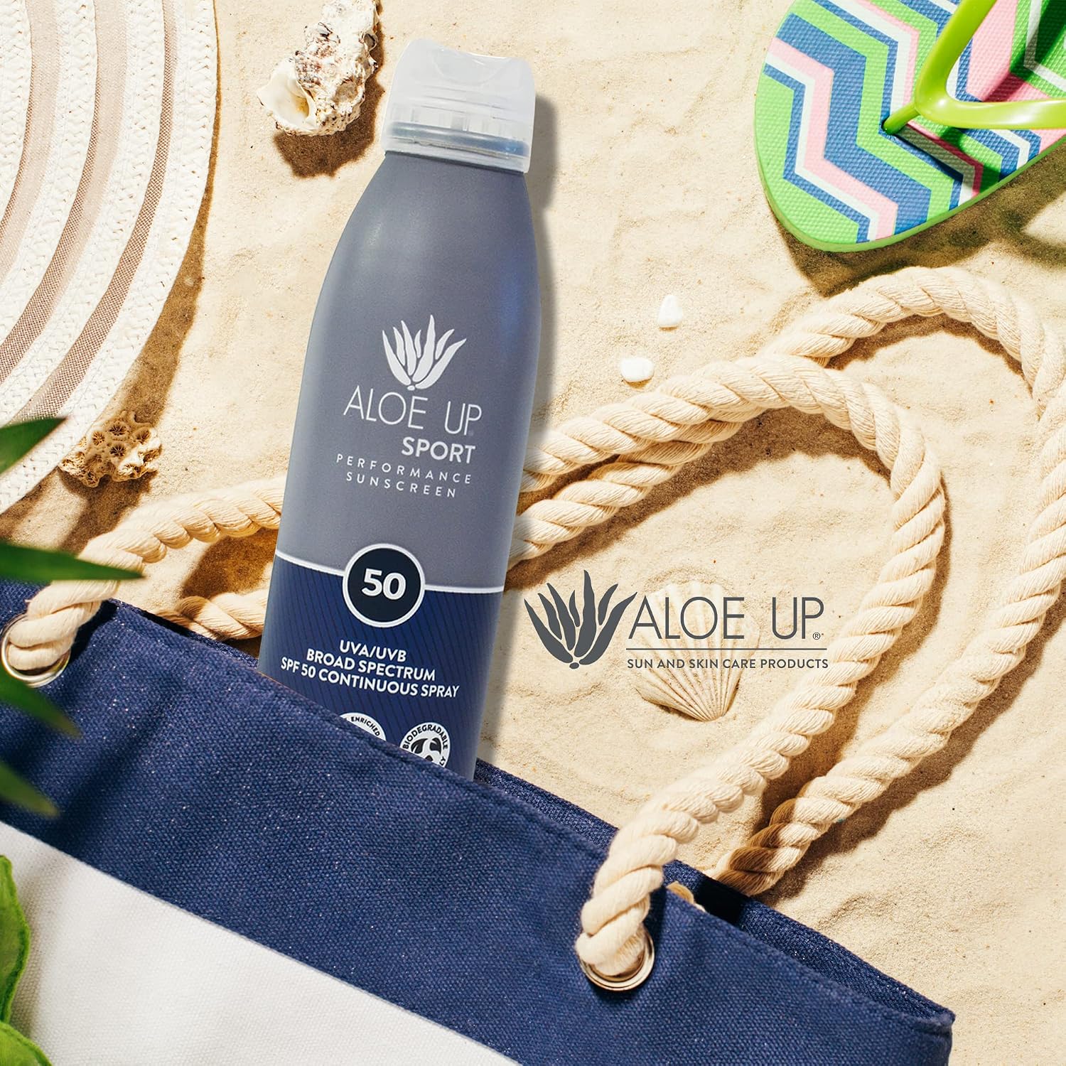 Aloe Up Sport Sunscreen Spray SPF 30, Water Resistant, Non-greasy, 6 oz | Broad-spectrum SPF 30; Water resistant up to 80 min; Non-greasy, With aloe vera gel, fragrance-free
