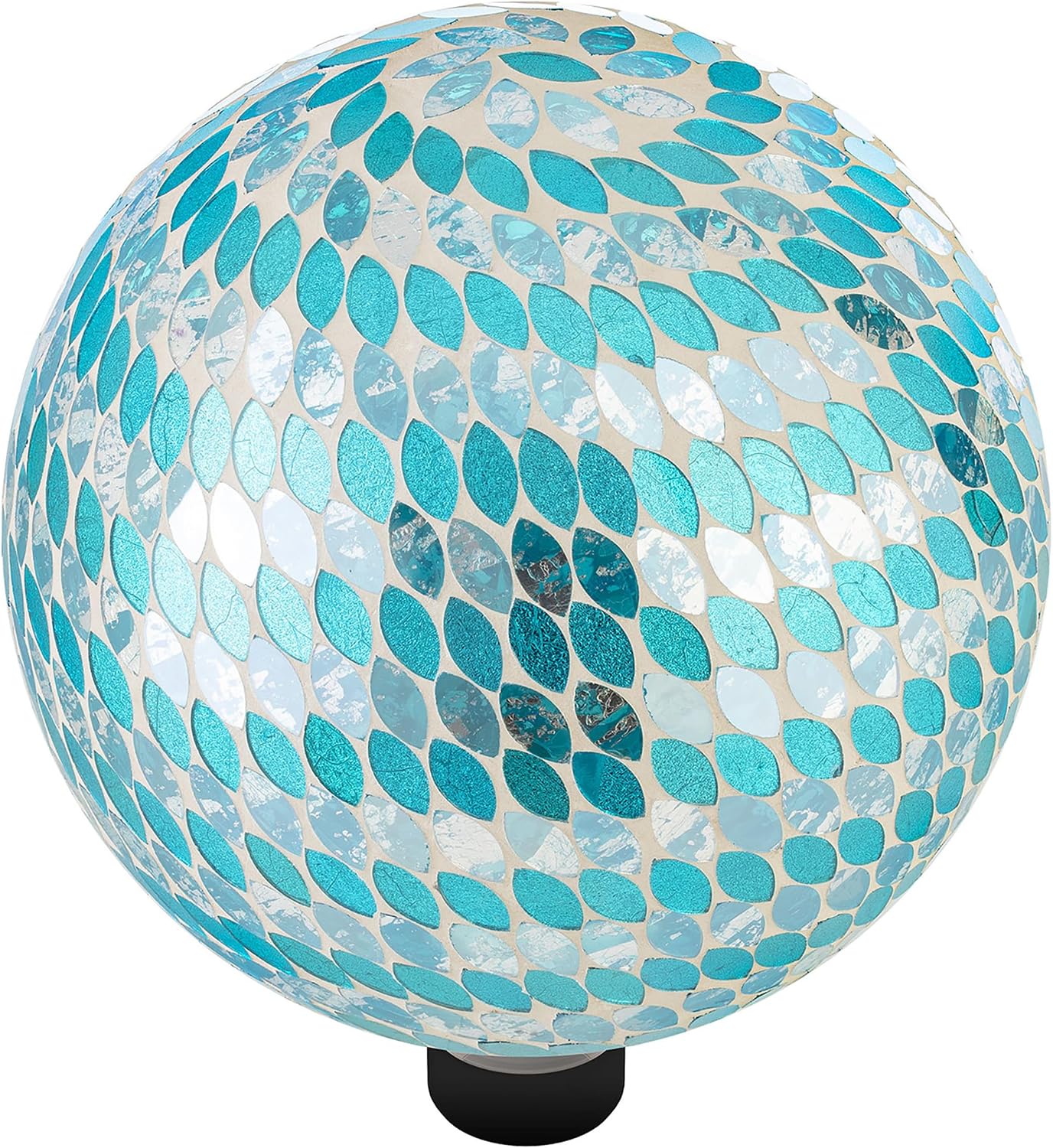 Alpine Corporation 10" Diameter Indoor/Outdoor Glass Mosaic Gazing Globe Yard Decoration, Purple Pearlized Petals Design