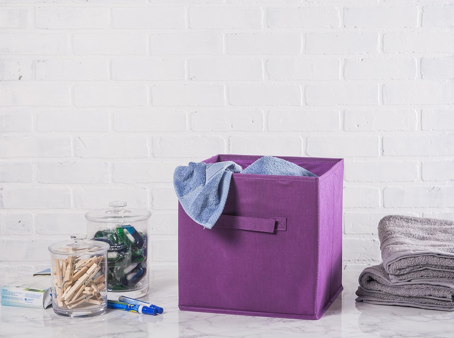 DII Collapsible Storage Organizer Bin, Large, 13" Cube, Pink, 2 Count