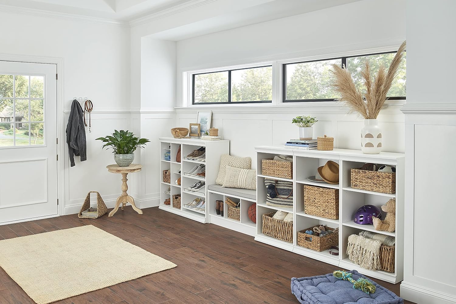 ClosetMaid 3258 Cubeicals 3-Cube Storage Bench, Natural Gray with Gray Cushion