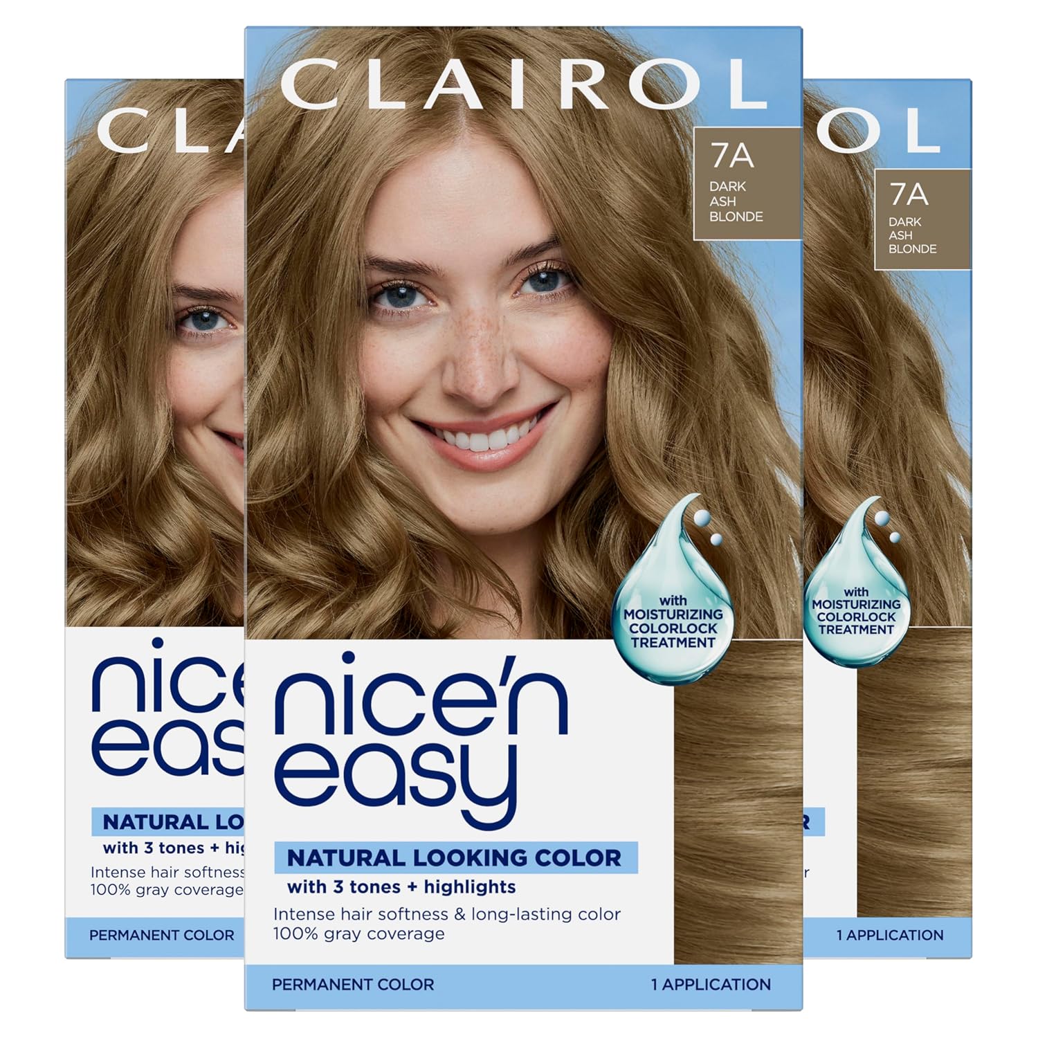 Clairol Nice'n Easy Permanent Hair Dye, 6A Light Ash Brown | Pack of 3