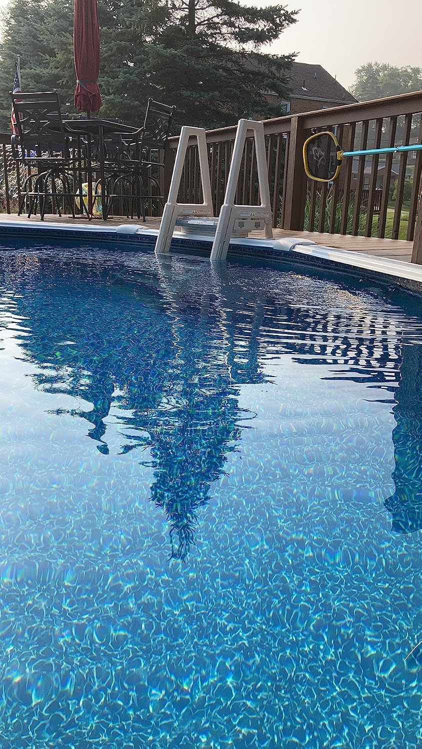 Confer Plastics 6000X Heavy Duty Above Ground in-Pool Swimming Ladder for Decks Adjustable from 42IN to 56IN HIGH