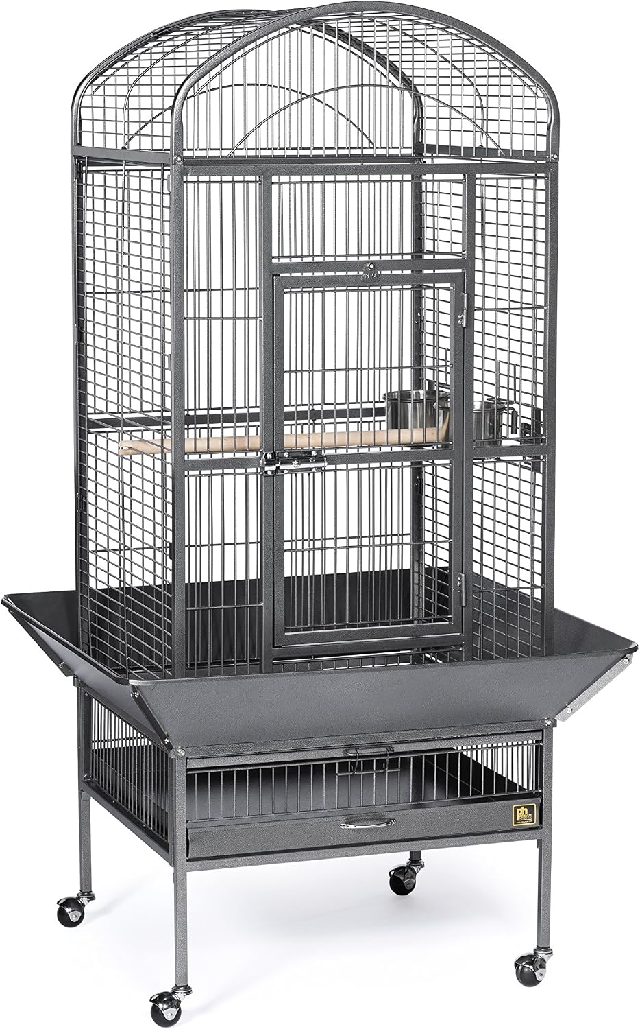 Prevue Pet Products Dometop Bird Cage - Large, Black Hammertone | for Parrots, Conures, Caiques, Small Cockatoos, Big Bird Cage with Wheels