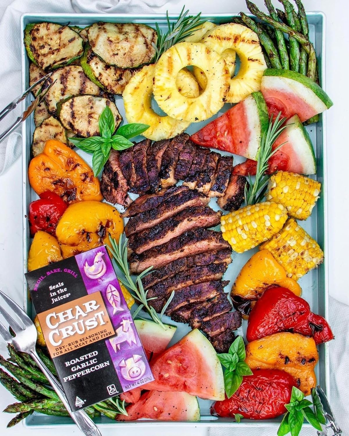 Char Crust Dry-Rub Seasonings Original Hickory Grilled | All-in-one seasonings | Perfect for Steaks, Burgers, Ribs, Tuna | Signature Crust that Seals in the Juices, 4 Ounce (Pack of 6)