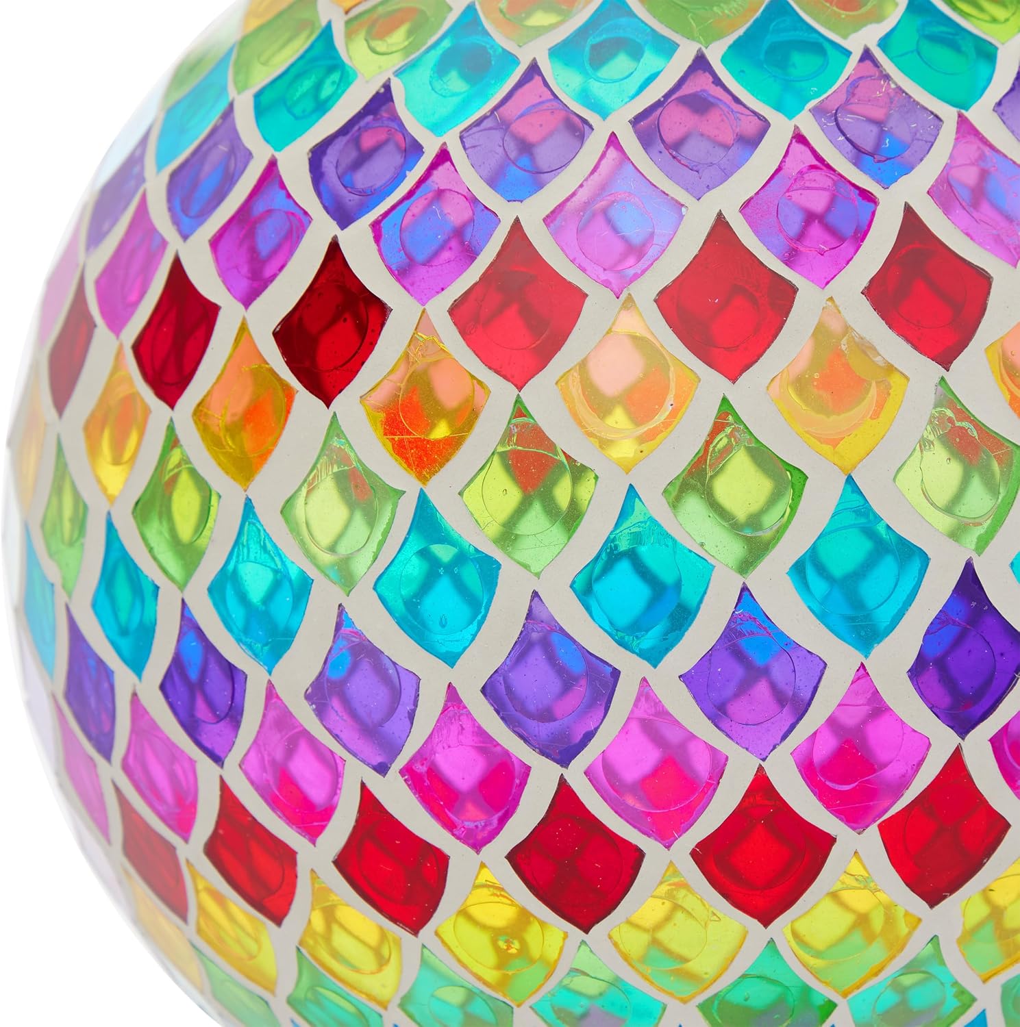 Alpine Corporation 10" Diameter Indoor/Outdoor Glass Mosaic Gazing Globe Yard Decoration, Purple Pearlized Petals Design