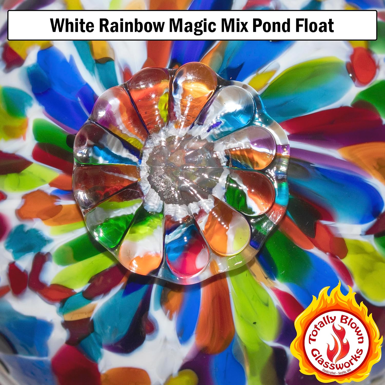 Totally Blown Glassworks Pond Float. Handmade Blown Glass, Garden Gazing Ball, Table Centerpiece