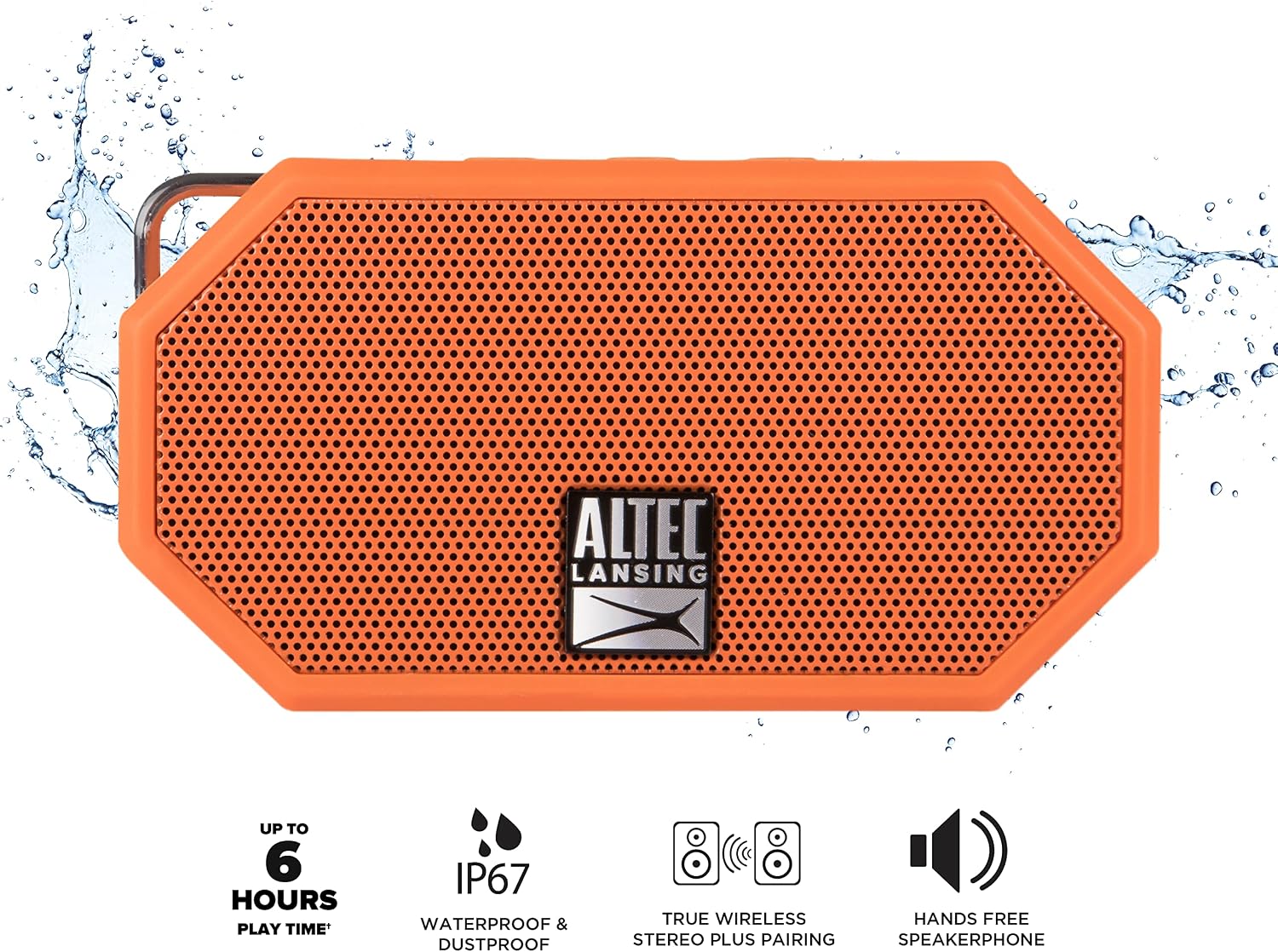 Altec Lansing Mini H2O - Waterproof Bluetooth Speaker, IP67 Certified & Floats in Water, Compact & Portable Speaker for Hiking, Camping, Pool, and Beach